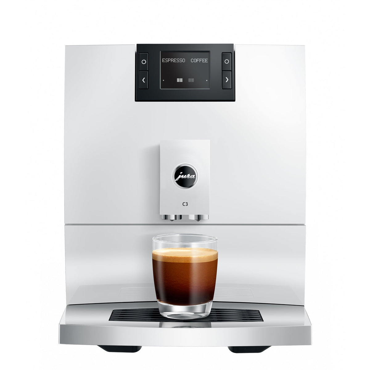 JURA C3 Super-Automatic Espresso Machine – Piano White