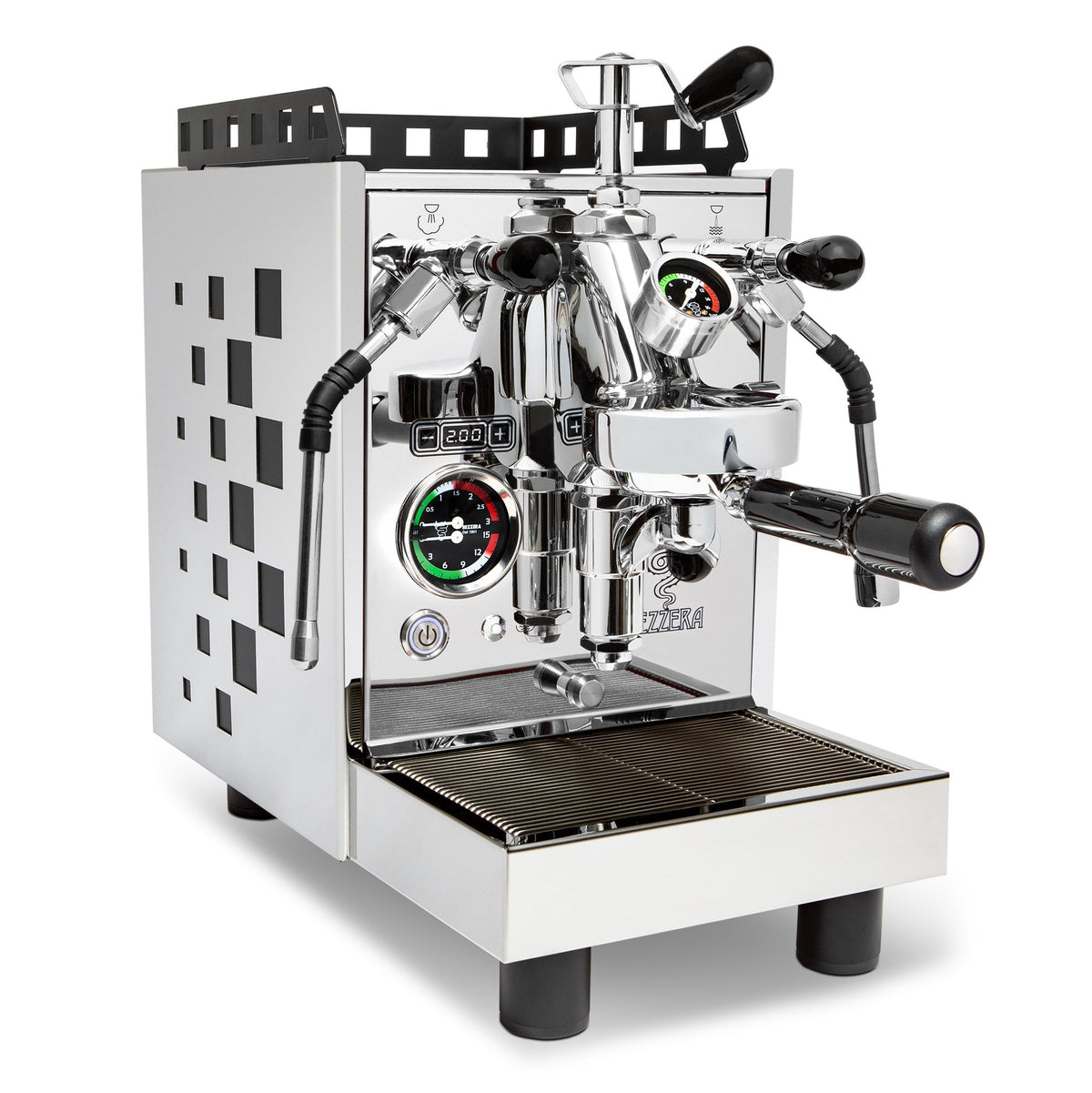 Bezzera Aria PID Espresso Machine with Flow Control - Open Box – Stainless Steel / Square Cut-Outs / No Accents
