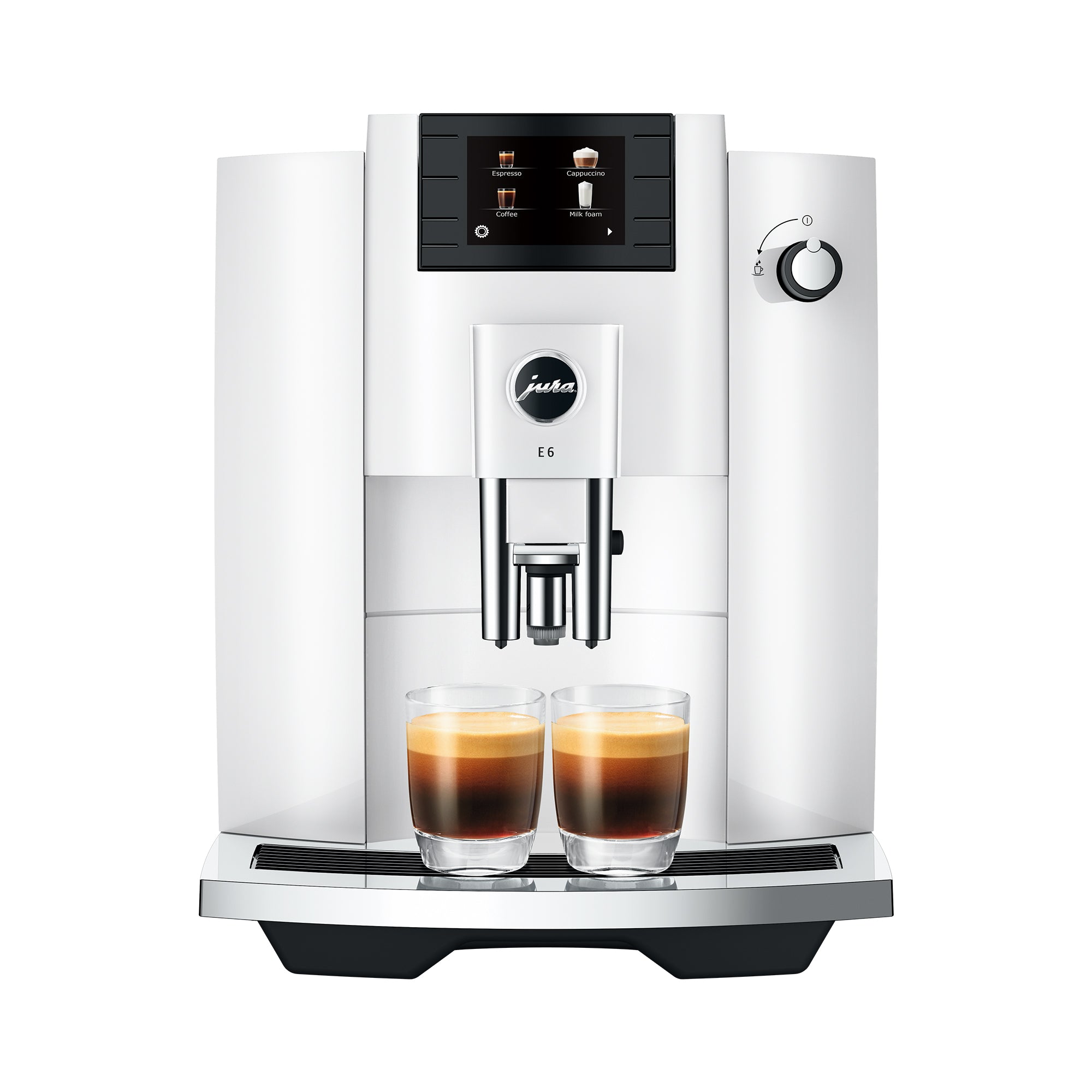 JURA E6 Super-Automatic Espresso Machine – Piano White