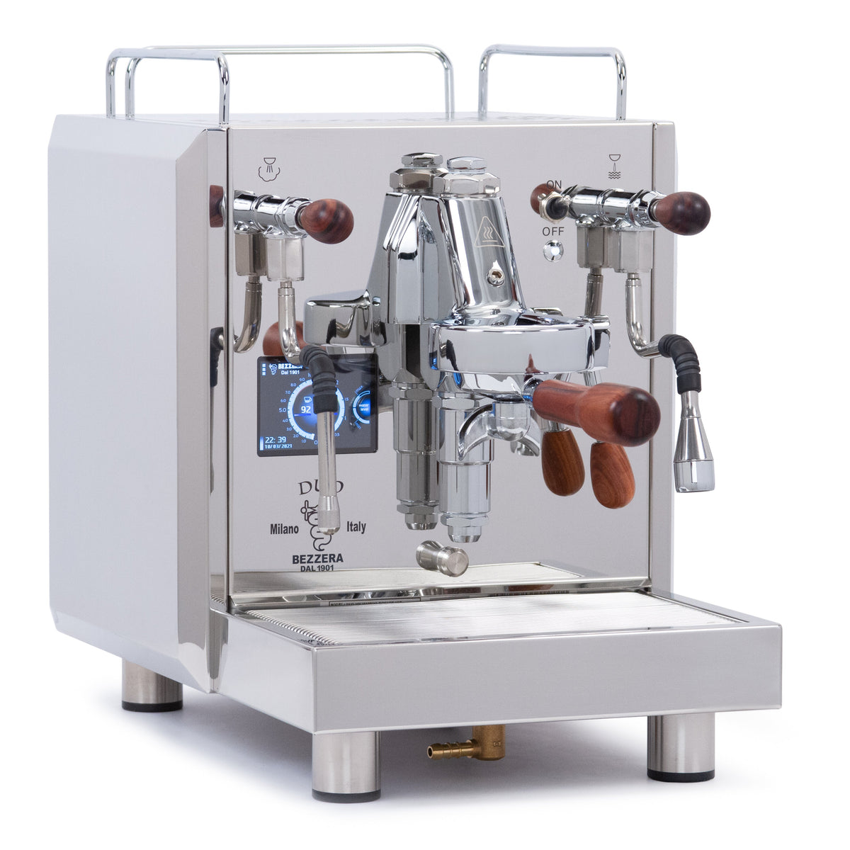 Bezzera DUO MN Espresso Machine – Stainless Steel / No Flow Control / Rosewood
