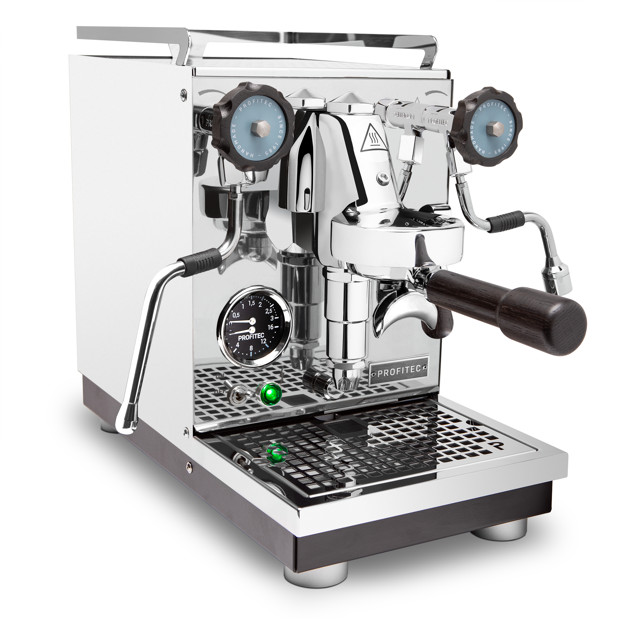 Profitec Pro 400 Espresso Machine – Stainless Steel / Blackened Oak / No Flow Control