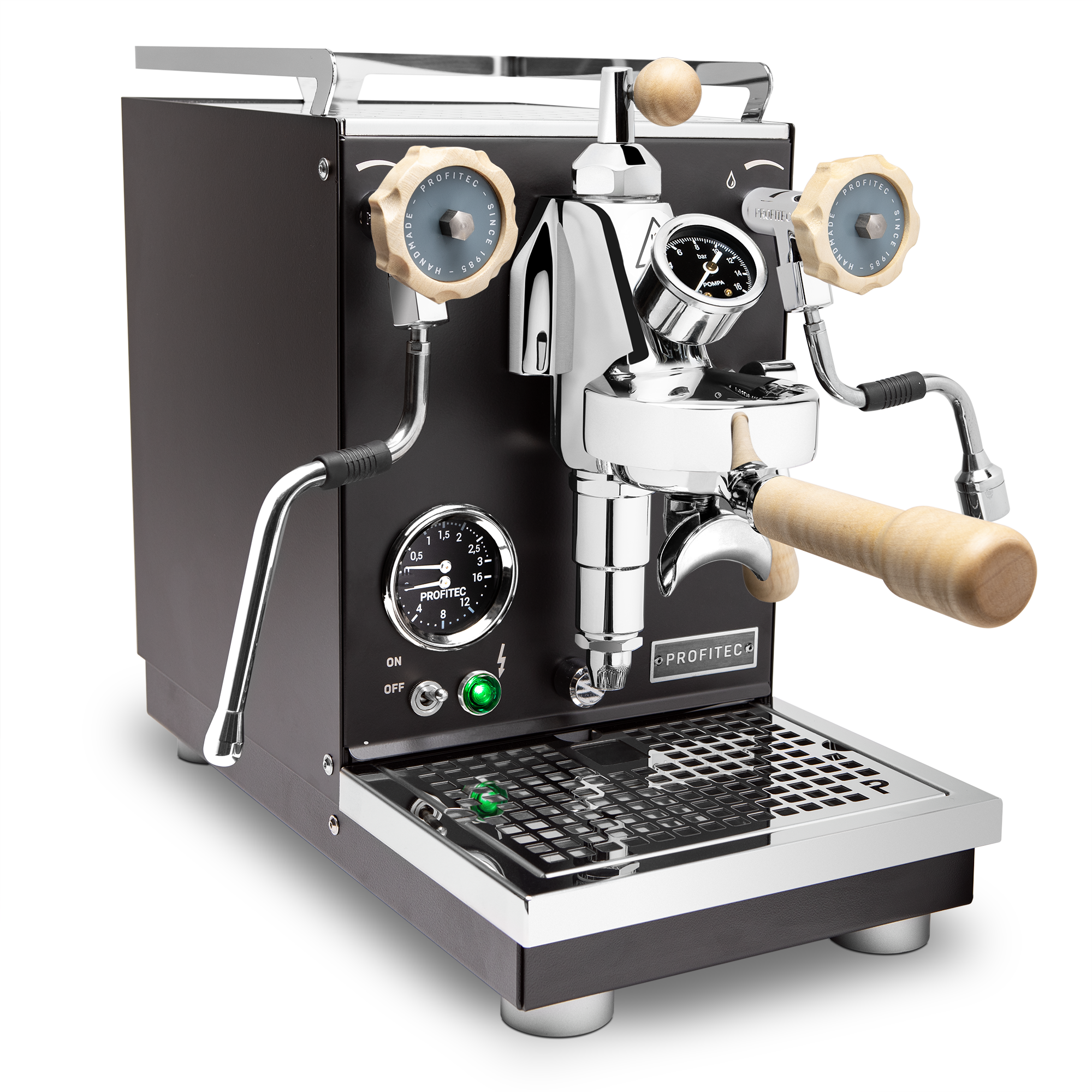Profitec Pro 400 Espresso Machine – Black / Tiger Maple / Flow Control