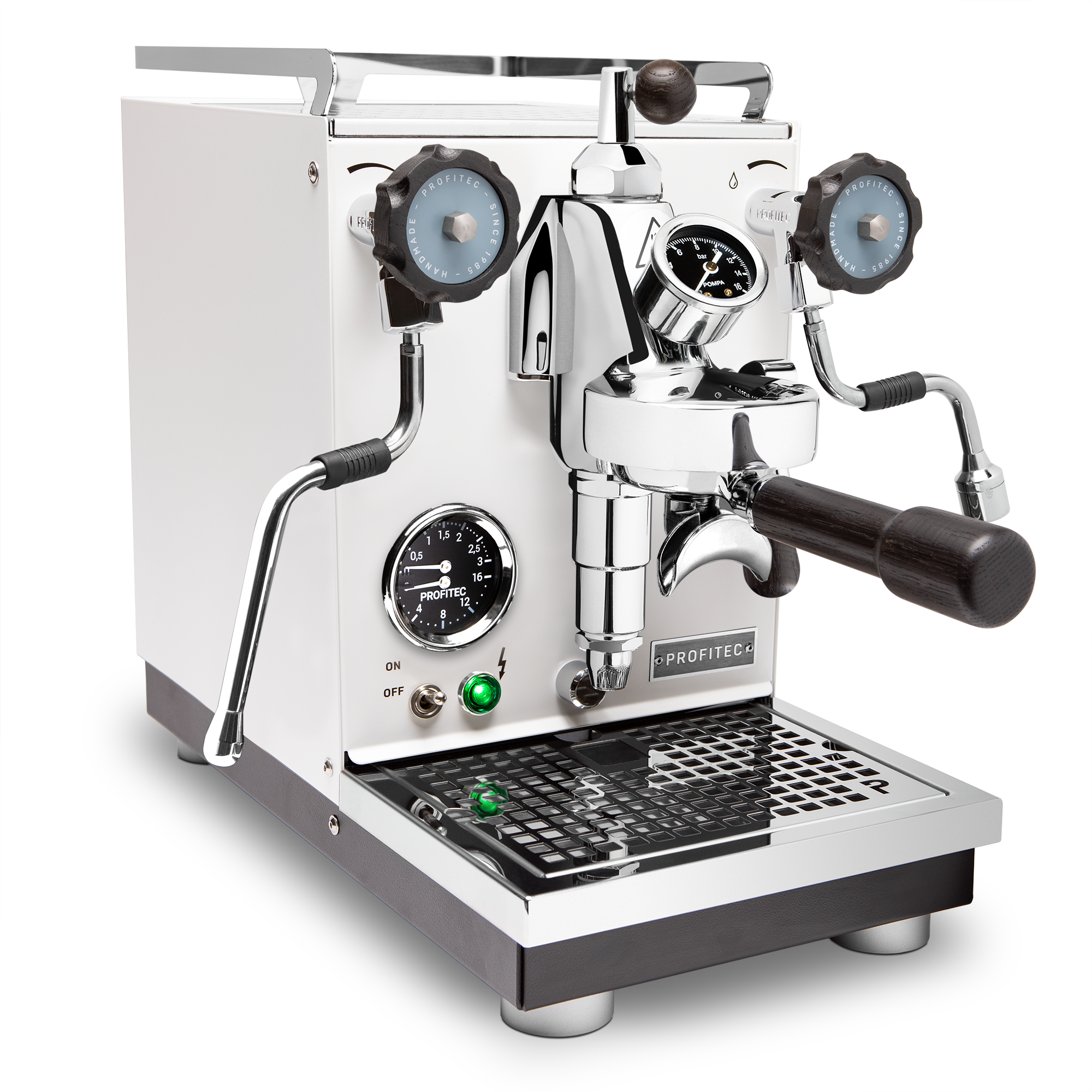 Profitec Pro 400 Espresso Machine – White / Blackened Oak / Flow Control