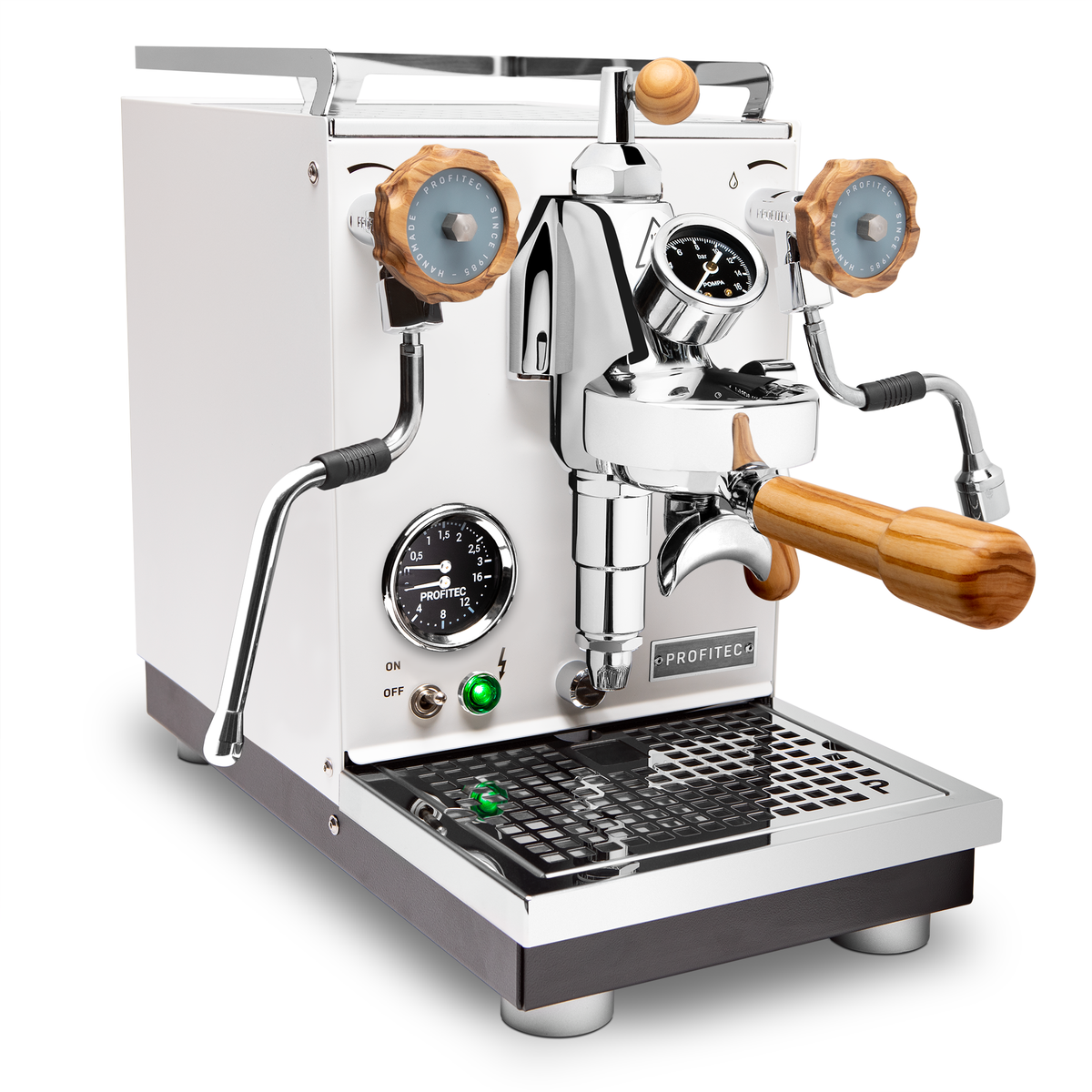 Profitec Pro 400 Espresso Machine – White / Olive Wood / Flow Control