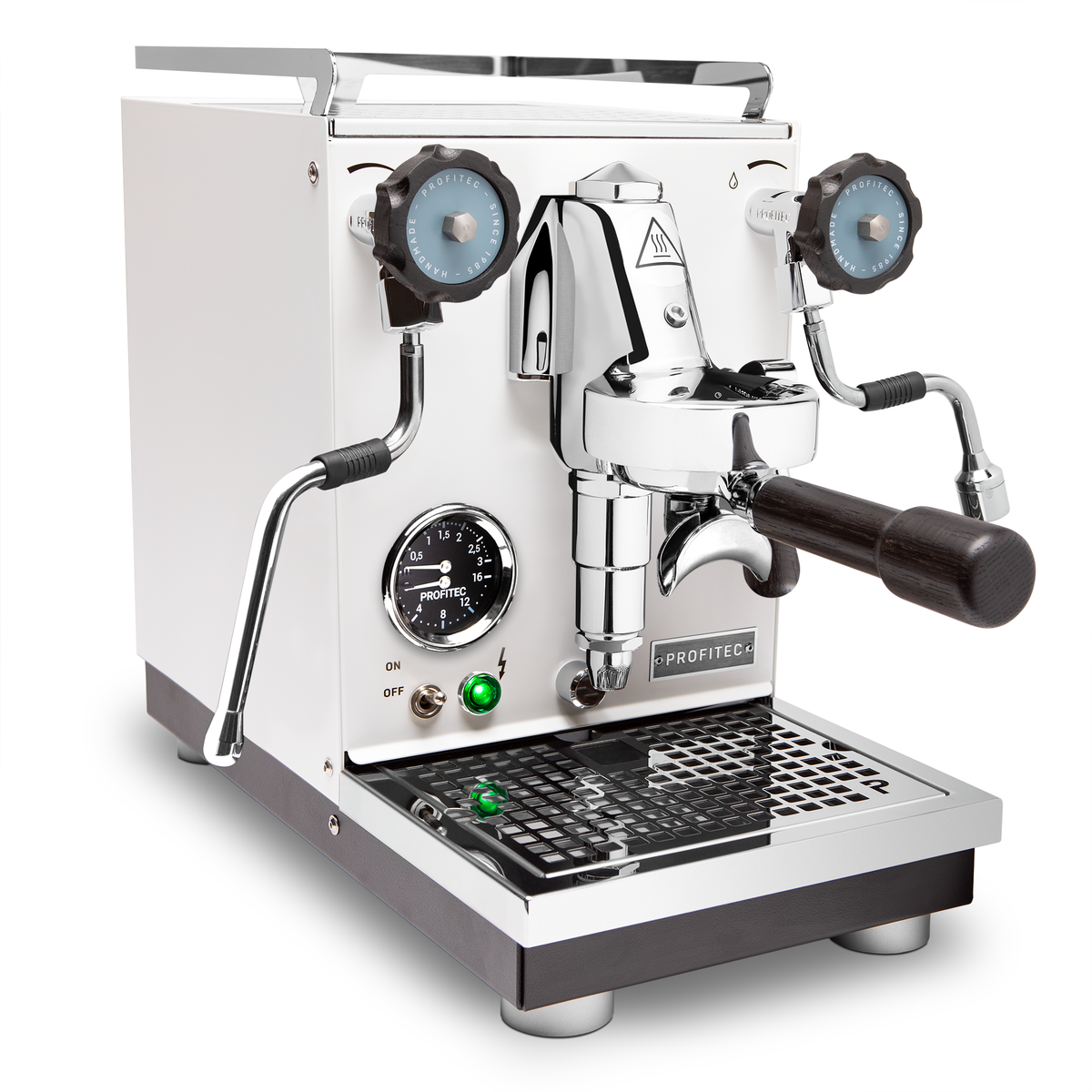 Profitec Pro 400 Espresso Machine – White / Blackened Oak / No Flow Control