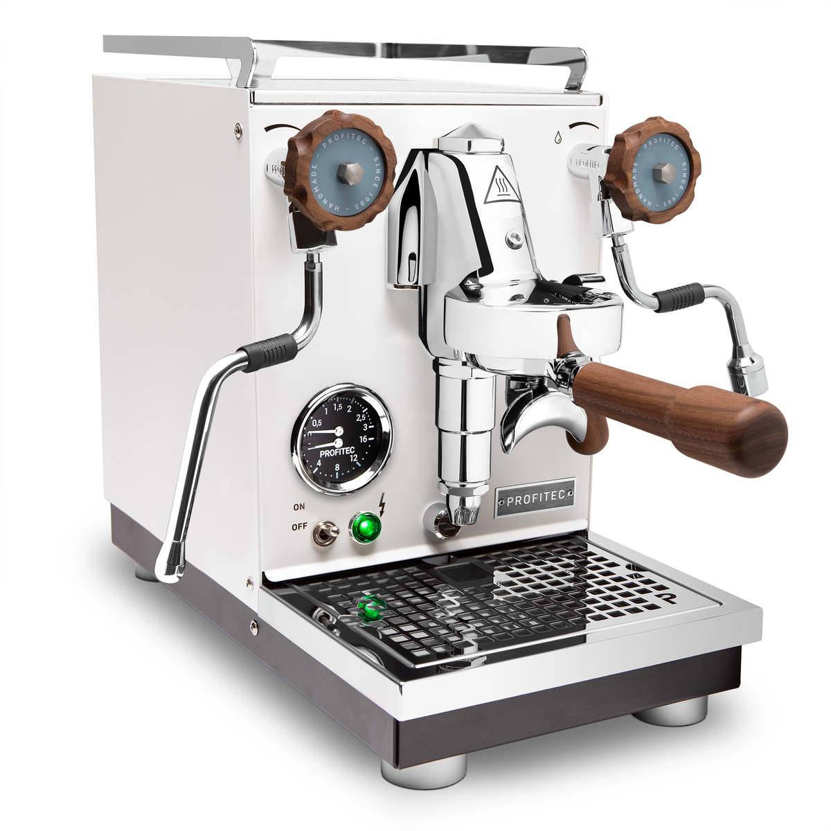 Profitec Pro 400 Espresso Machine – White / Walnut / No Flow Control