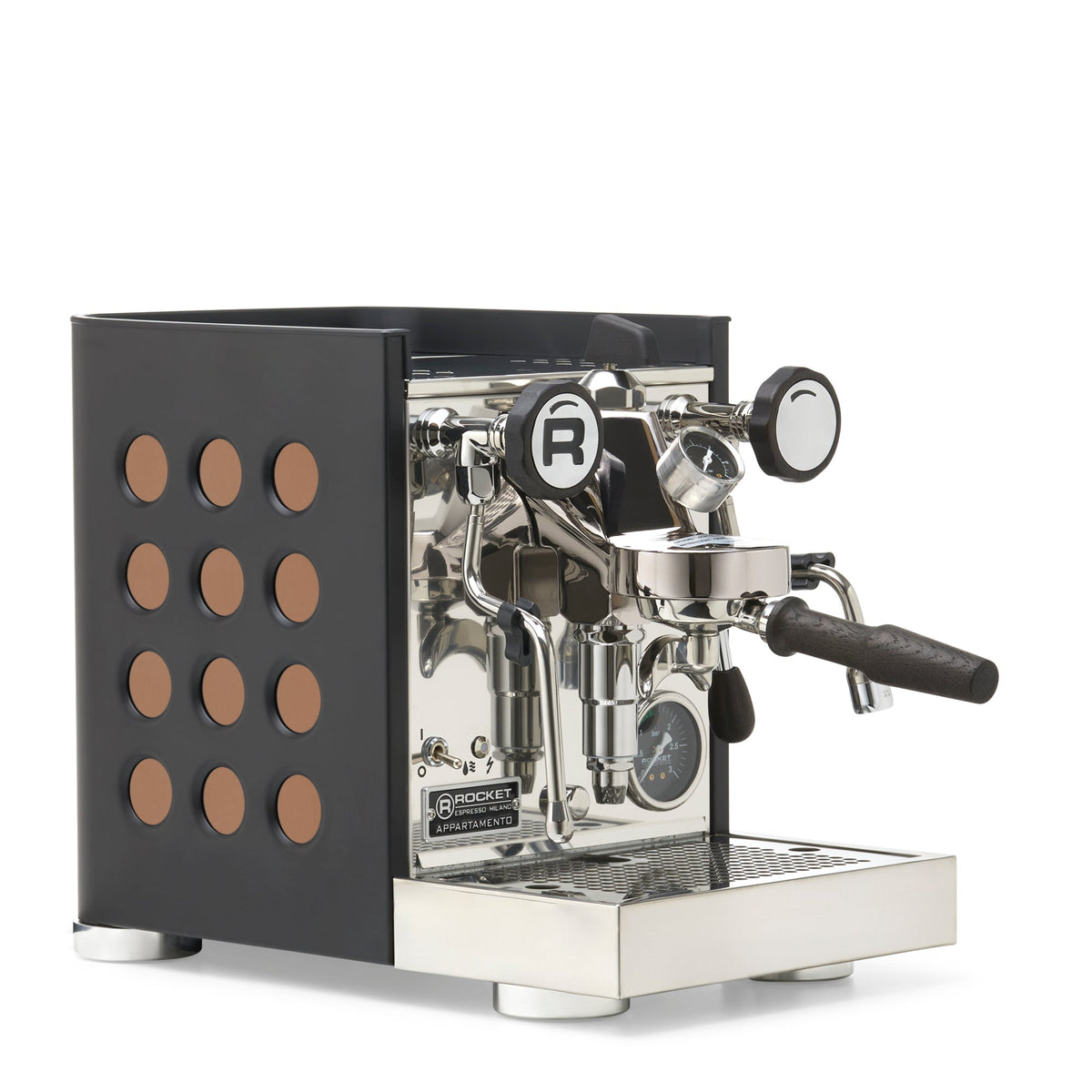 Rocket Espresso Appartamento TCA Espresso Machine - Copper – Black / Blackened Oak / Flow Paddle