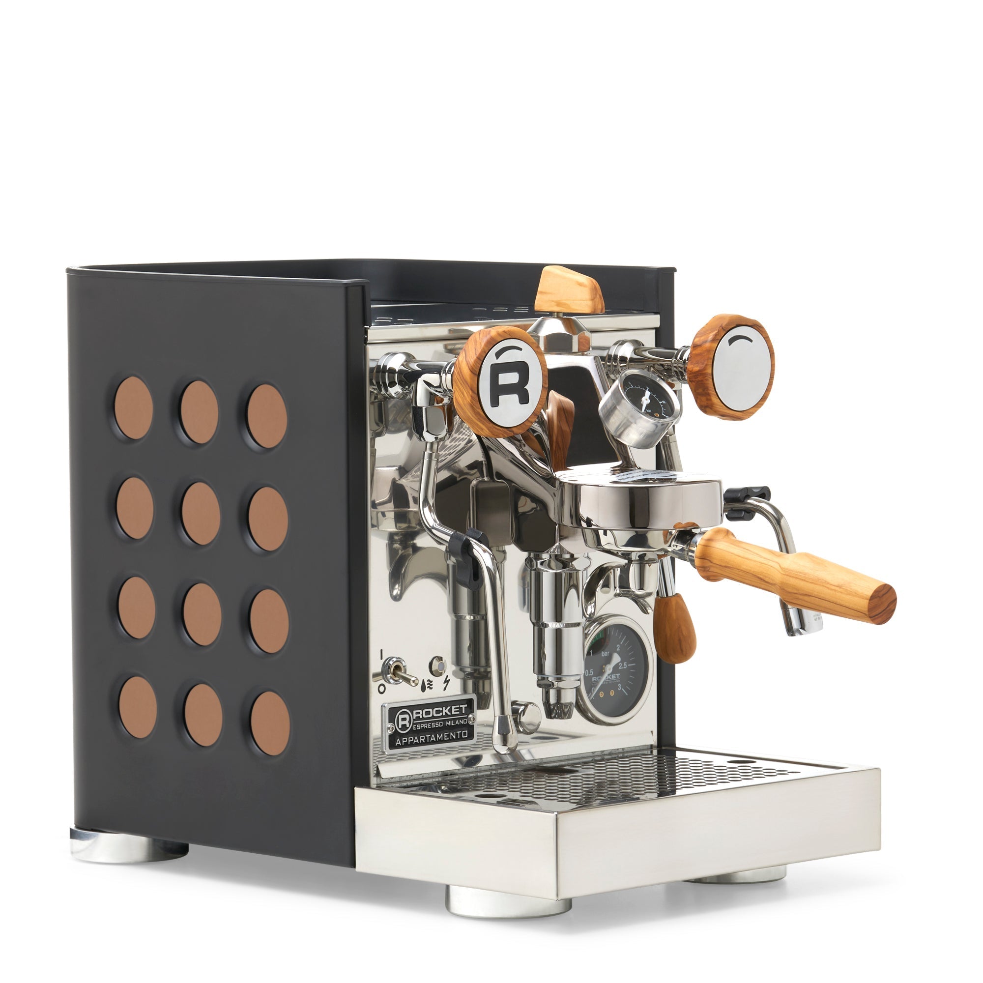 Rocket Espresso Appartamento TCA Espresso Machine - Copper – Black / Olive Wood / Flow Paddle