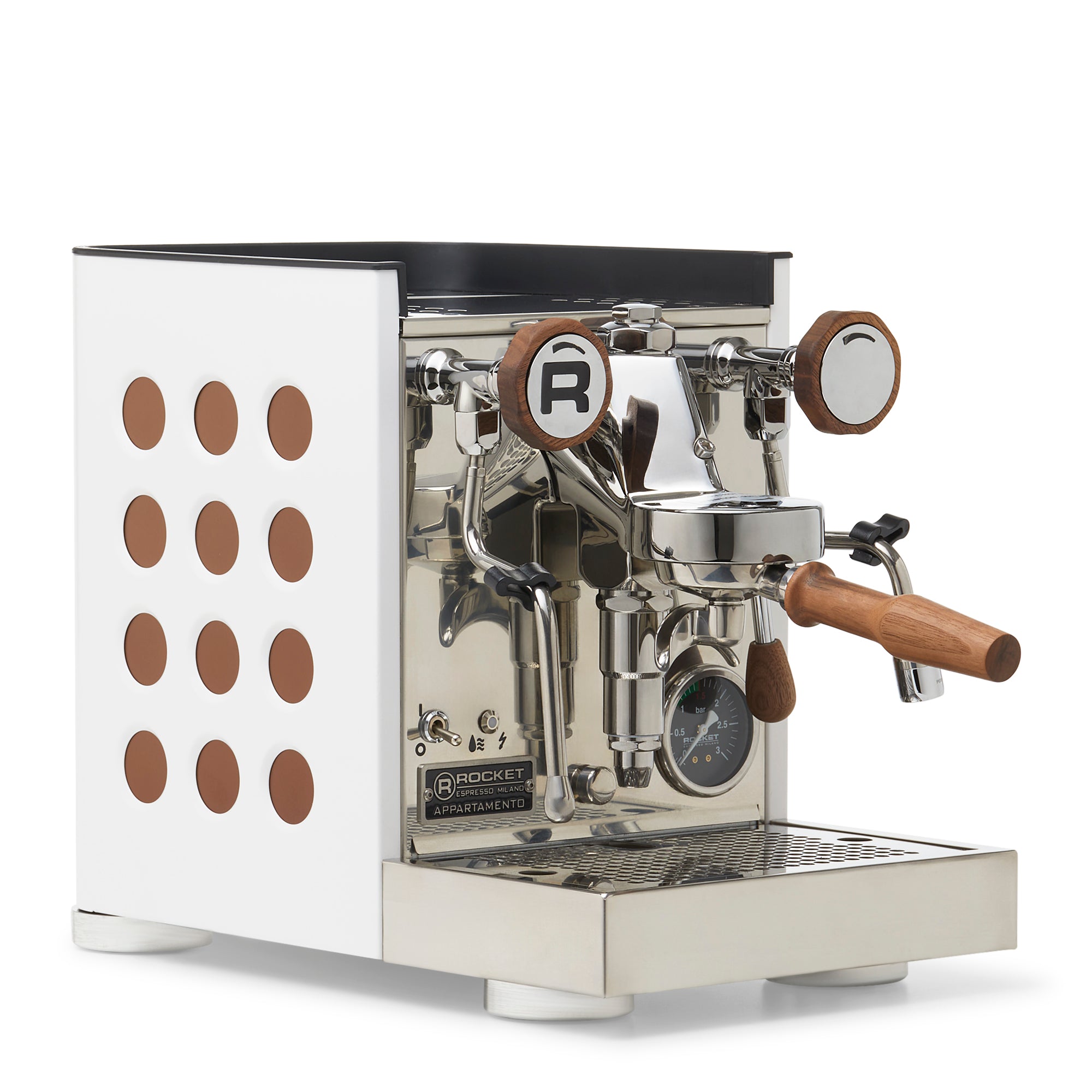 Rocket Espresso Appartamento TCA Espresso Machine - Copper – White / Walnut / No Flow Control