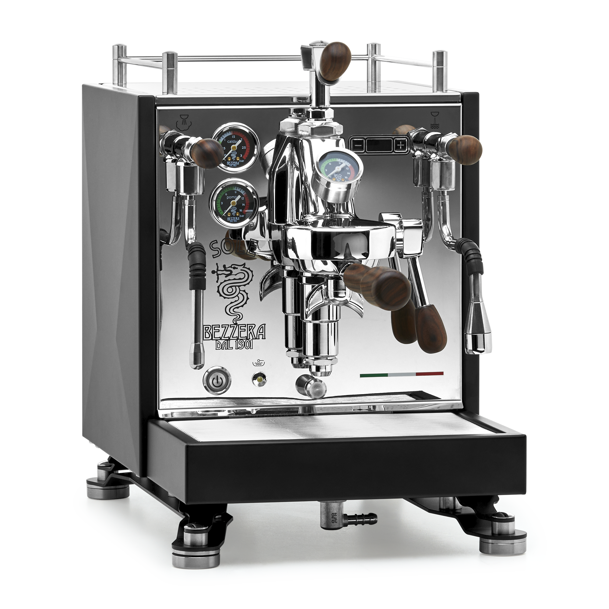 Bezzera Sole Espresso Machine – Matte Black / Rosewood / Flow Control