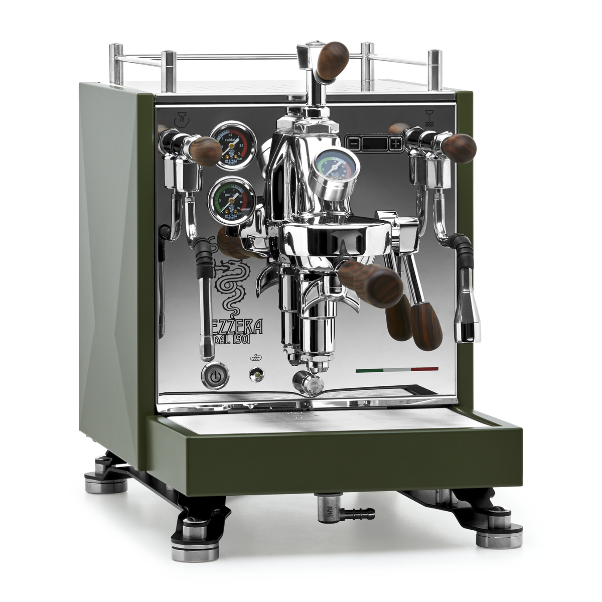 Bezzera Sole Espresso Machine – Matte Green / Rosewood / Flow Control