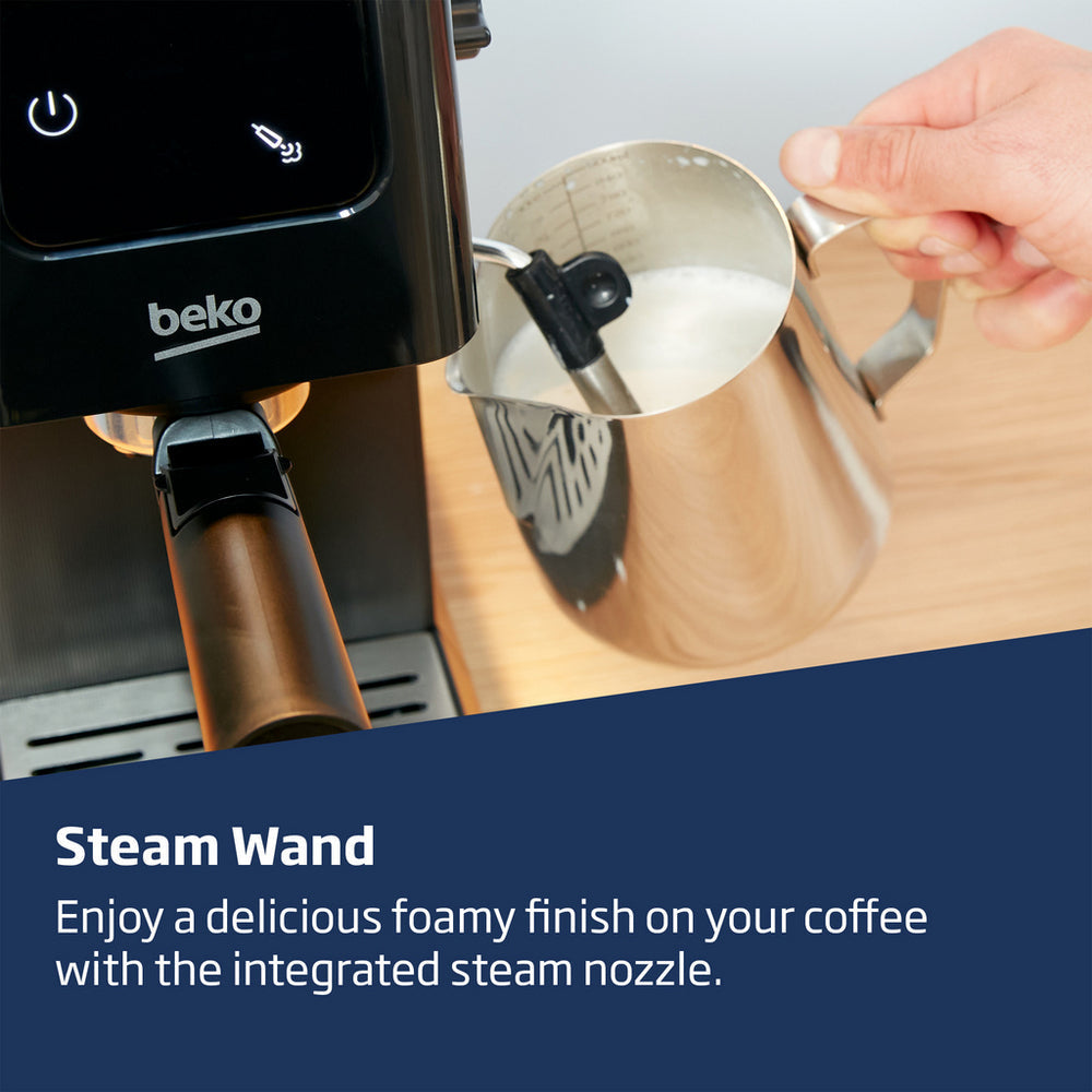 Beko CEP5302B CaffeExperto Manual Espresso Coffee Machine with Steam Wand Black – image 6 of 10