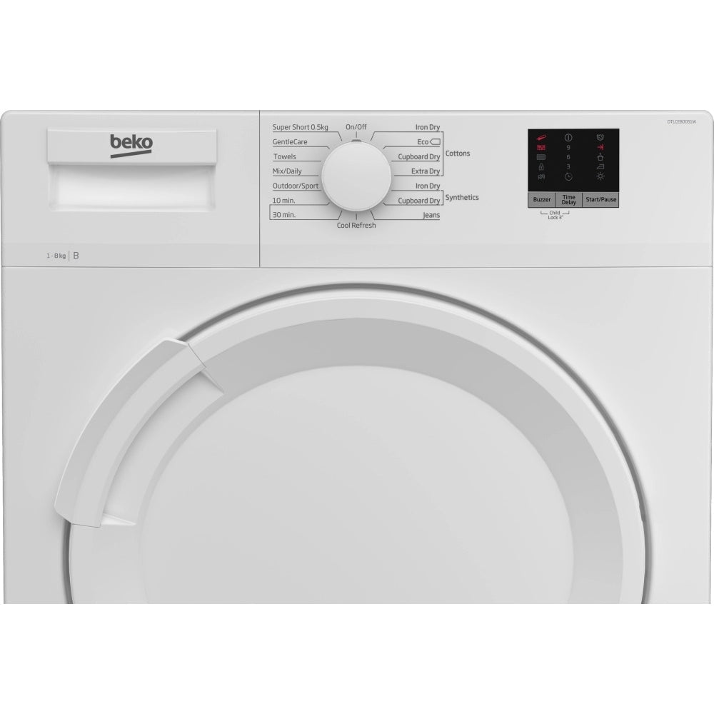 Beko DTLCE80051W 8kg Condenser Tumble Dryer with Sensor Programmes White – image 4 of 8