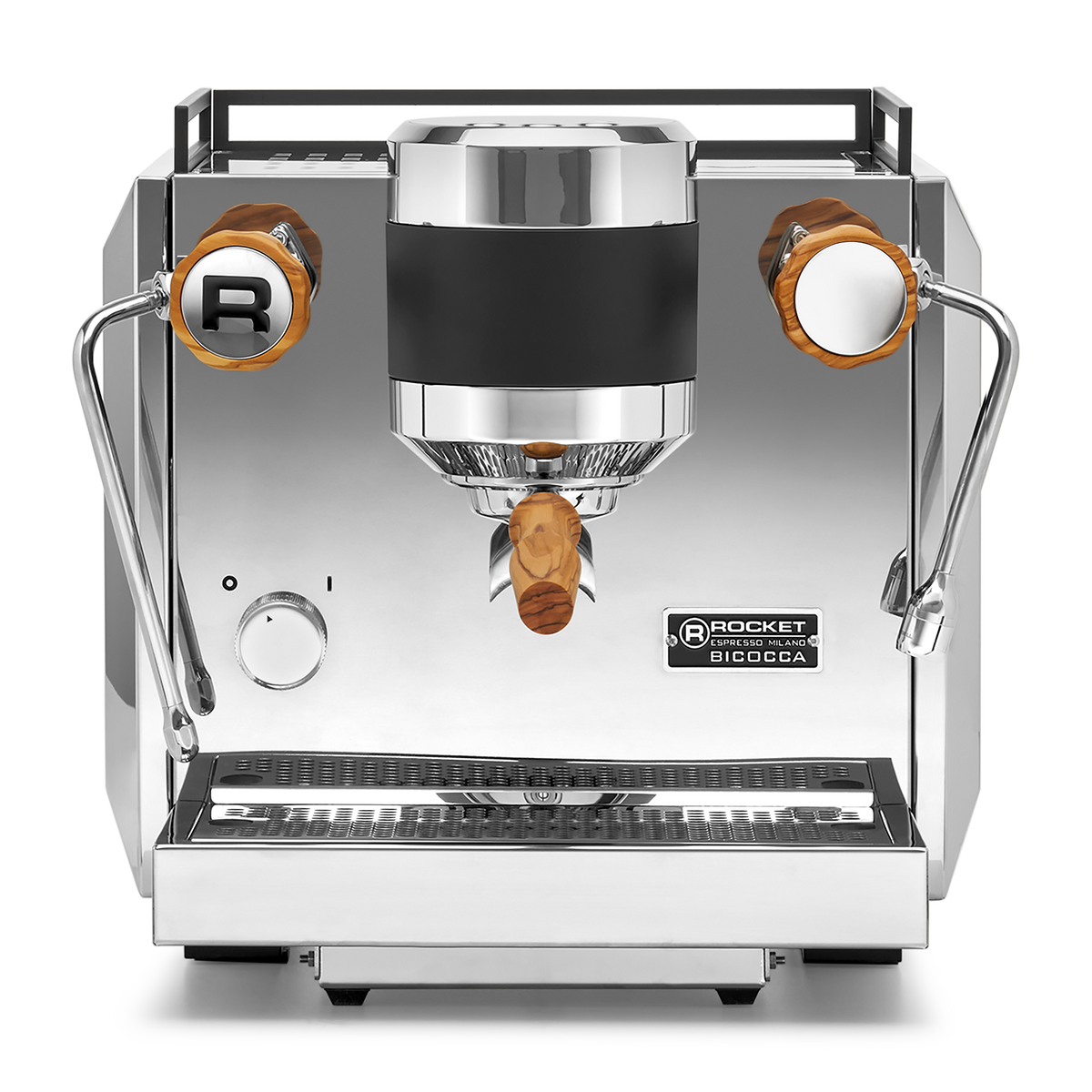 Rocket Espresso Bicocca Espresso Machine – Stainless Steel / Olive Wood