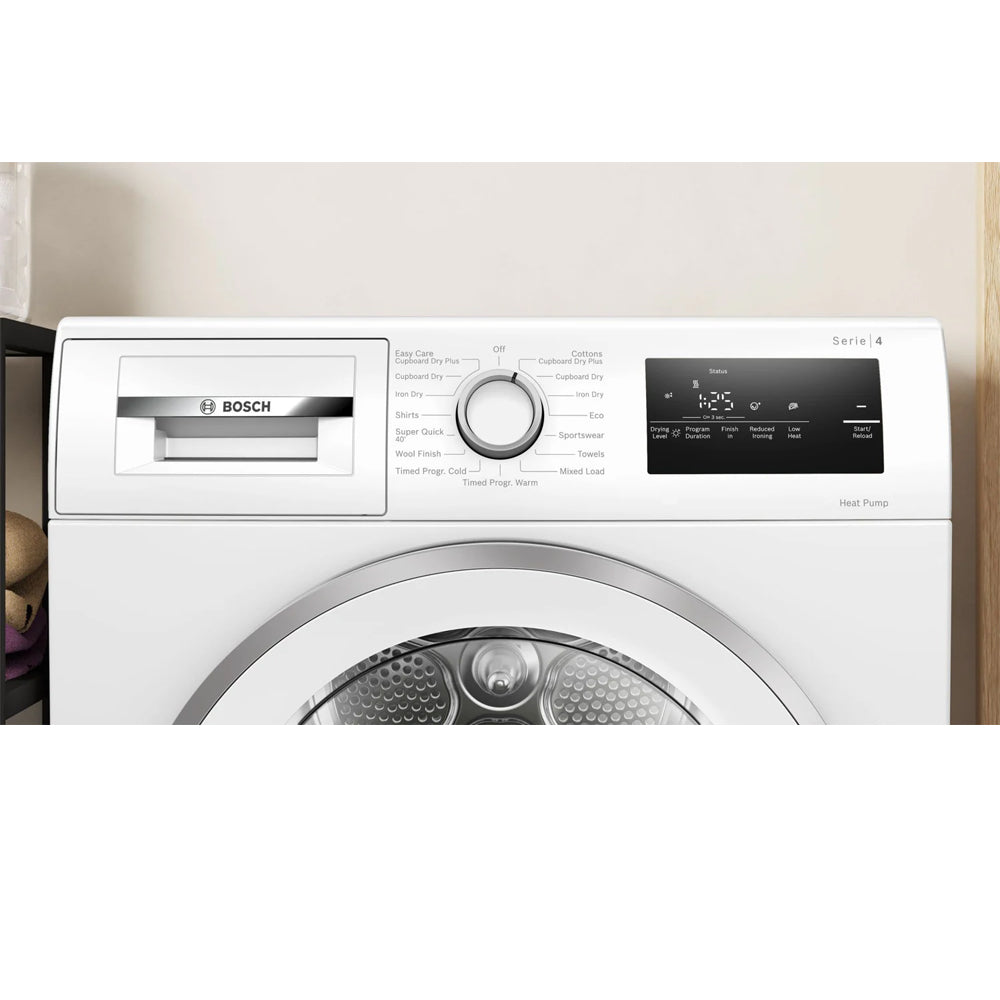 Bosch Series 4 WTH85226GB 8kg Freestanding Heat Pump Tumble Dryer White - A++ Rated – image 4 of 10