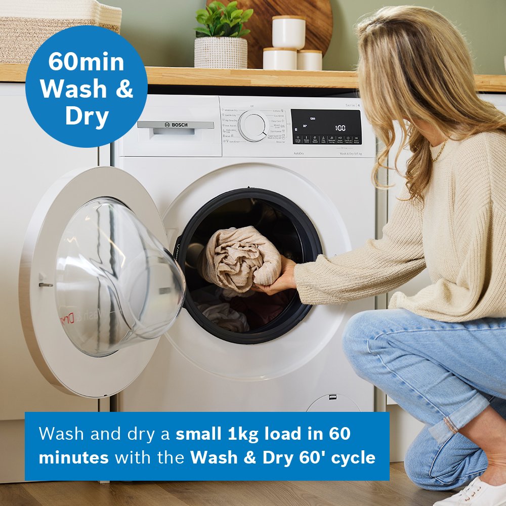 Bosch WNA144V9GB Series 4 Freestanding Washer Dryer 9+5kg 1400 Spin White – image 6 of 14