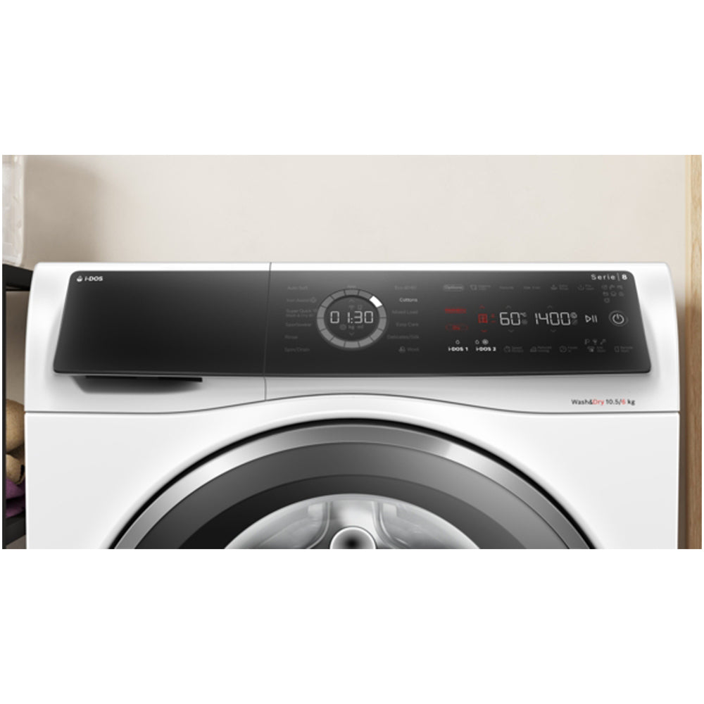 Bosch WNC25410GB Series 8 10.5+6kg Washer Dryer with 1400 Spin White - D Rated – image 8 of 25
