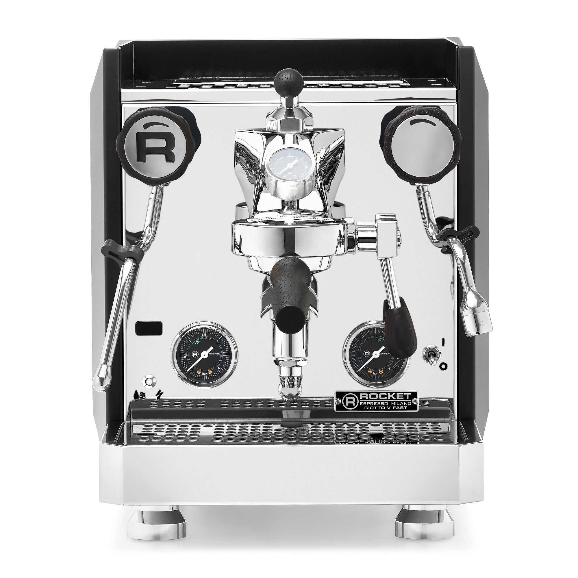 Rocket Espresso Giotto FAST V Espresso Machine – Black / Blackened Oak / Flow Control