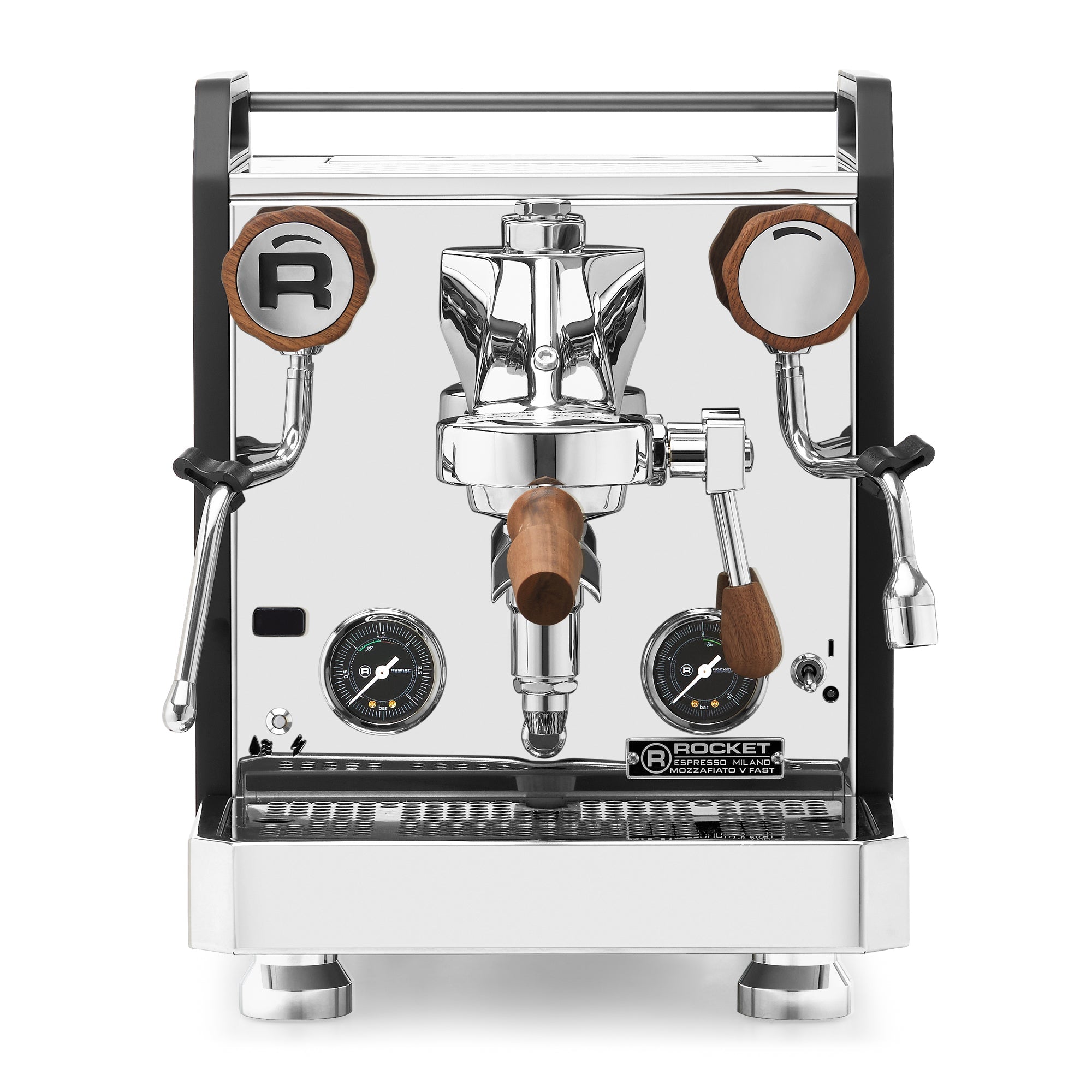 Rocket Espresso Mozzafiato FAST V Espresso Machine – Black / Walnut / No Flow Control