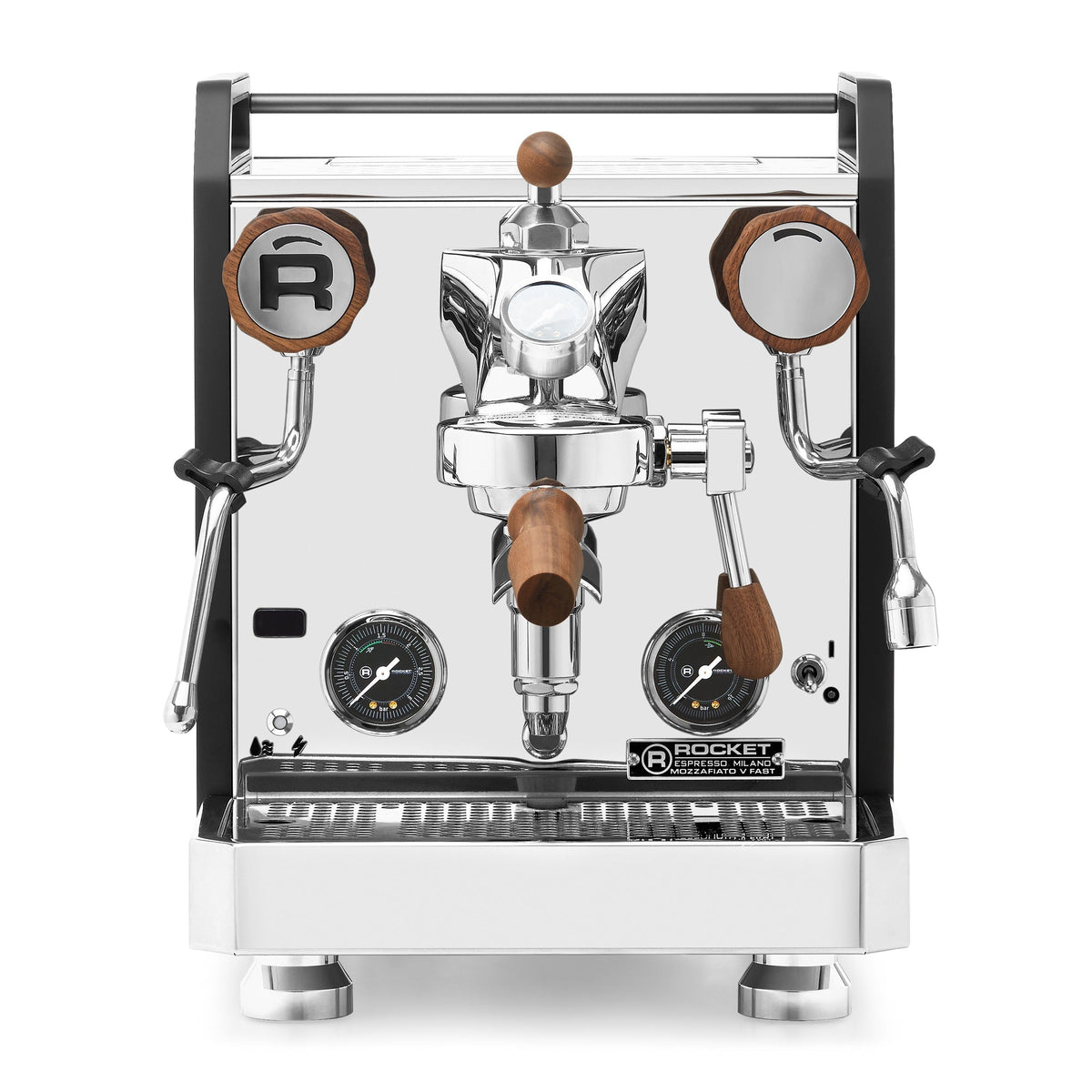 Rocket Espresso Mozzafiato FAST V Espresso Machine – Black / Walnut / Flow Control