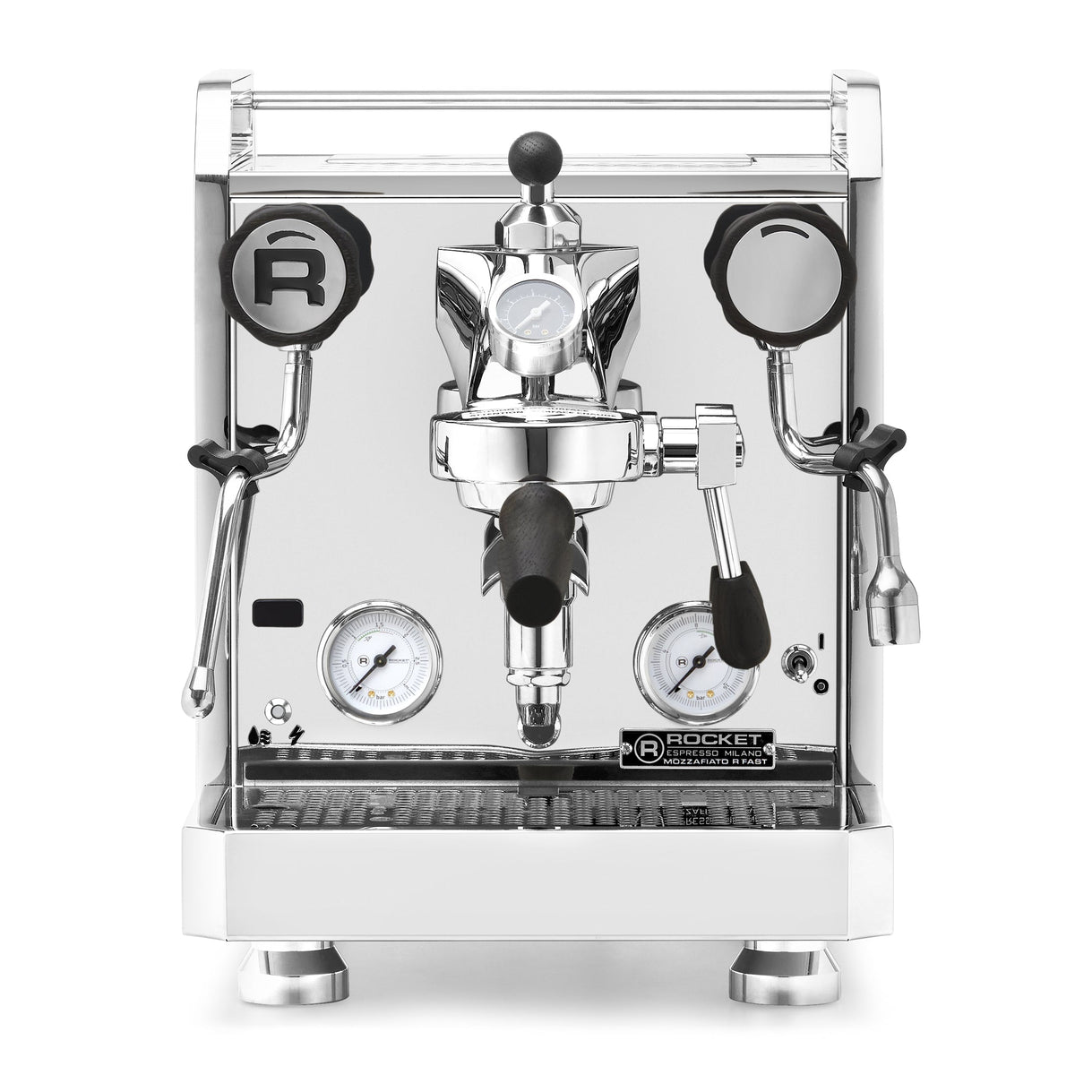 Rocket Espresso Mozzafiato FAST R Espresso Machine – Stainless Steel / Blackened Oak / Flow Control