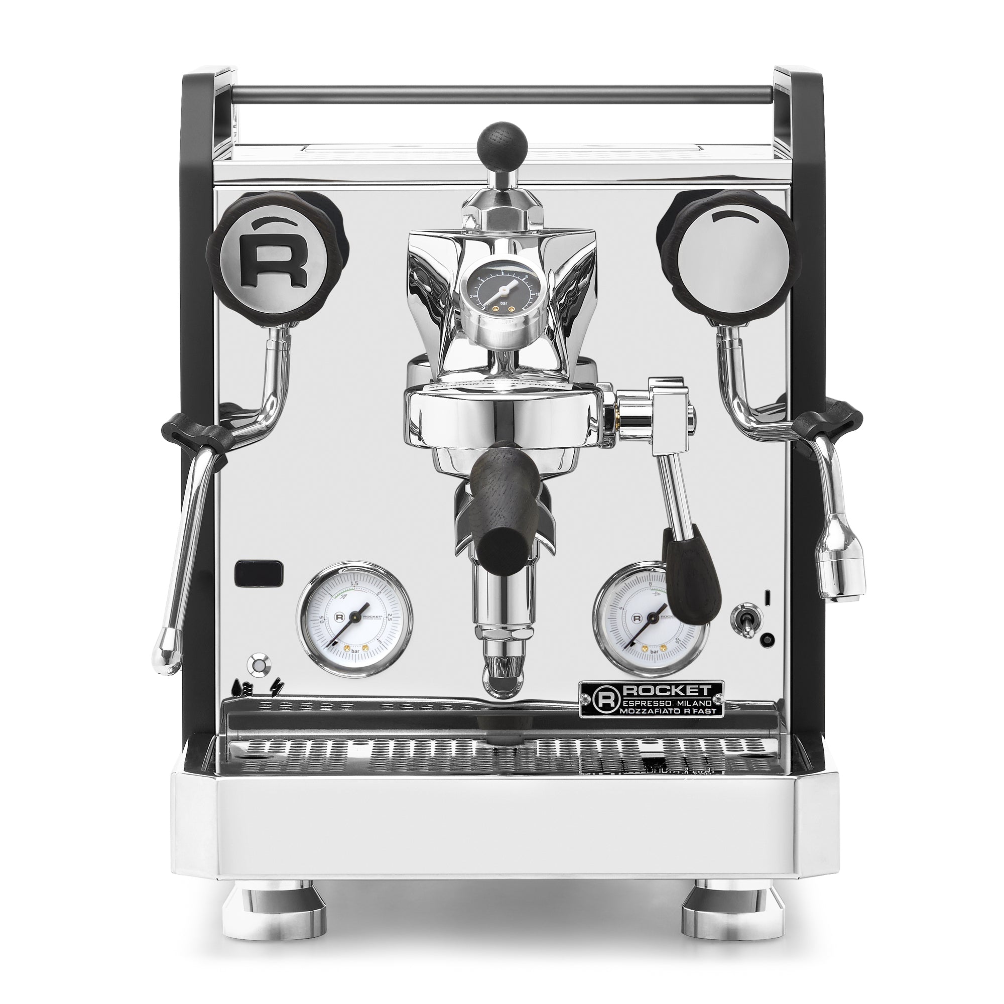 Rocket Espresso Mozzafiato FAST R Espresso Machine – Black / Blackened Oak / Flow Control