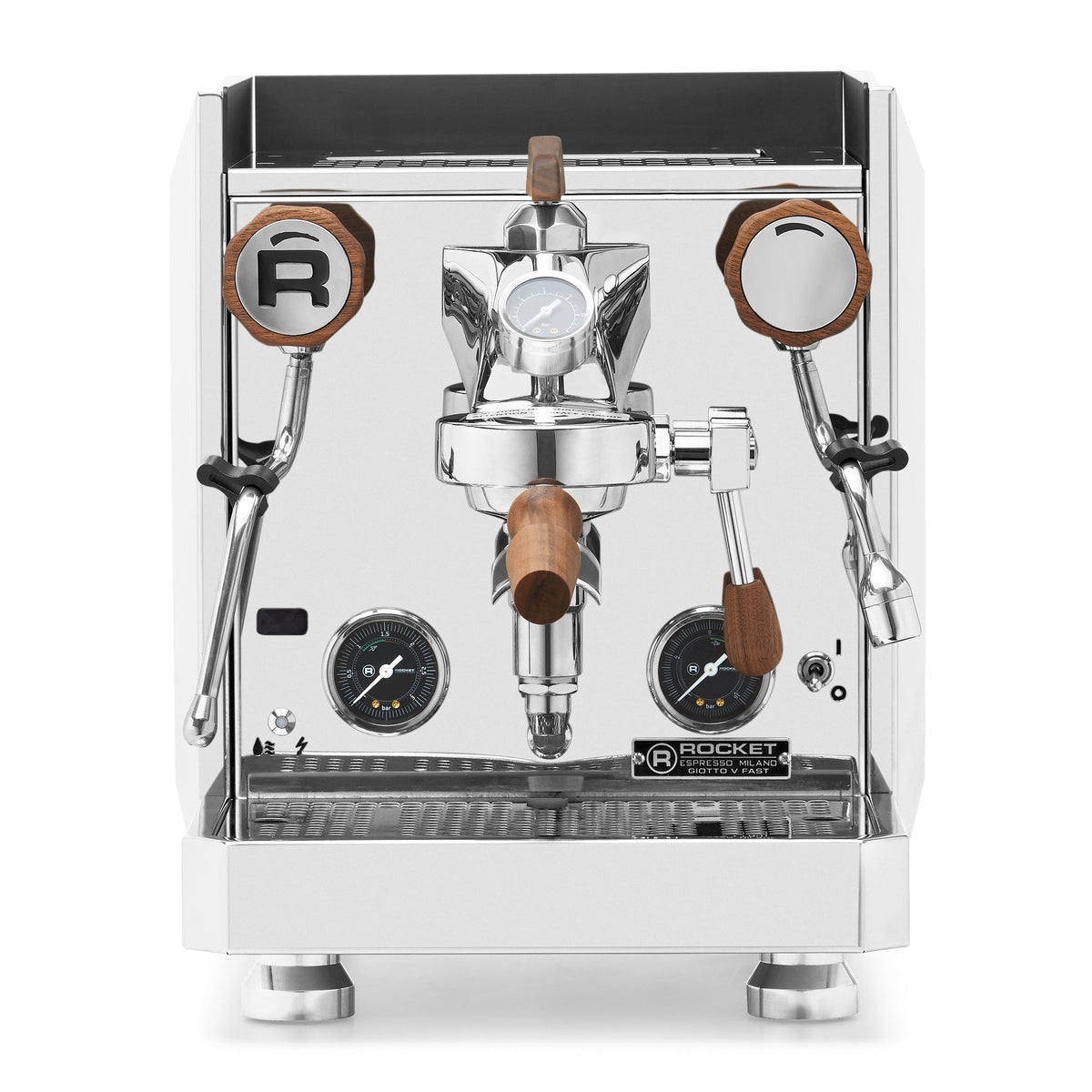 Rocket Espresso Giotto FAST V Espresso Machine – Stainless Steel / Walnut / Flow Paddle