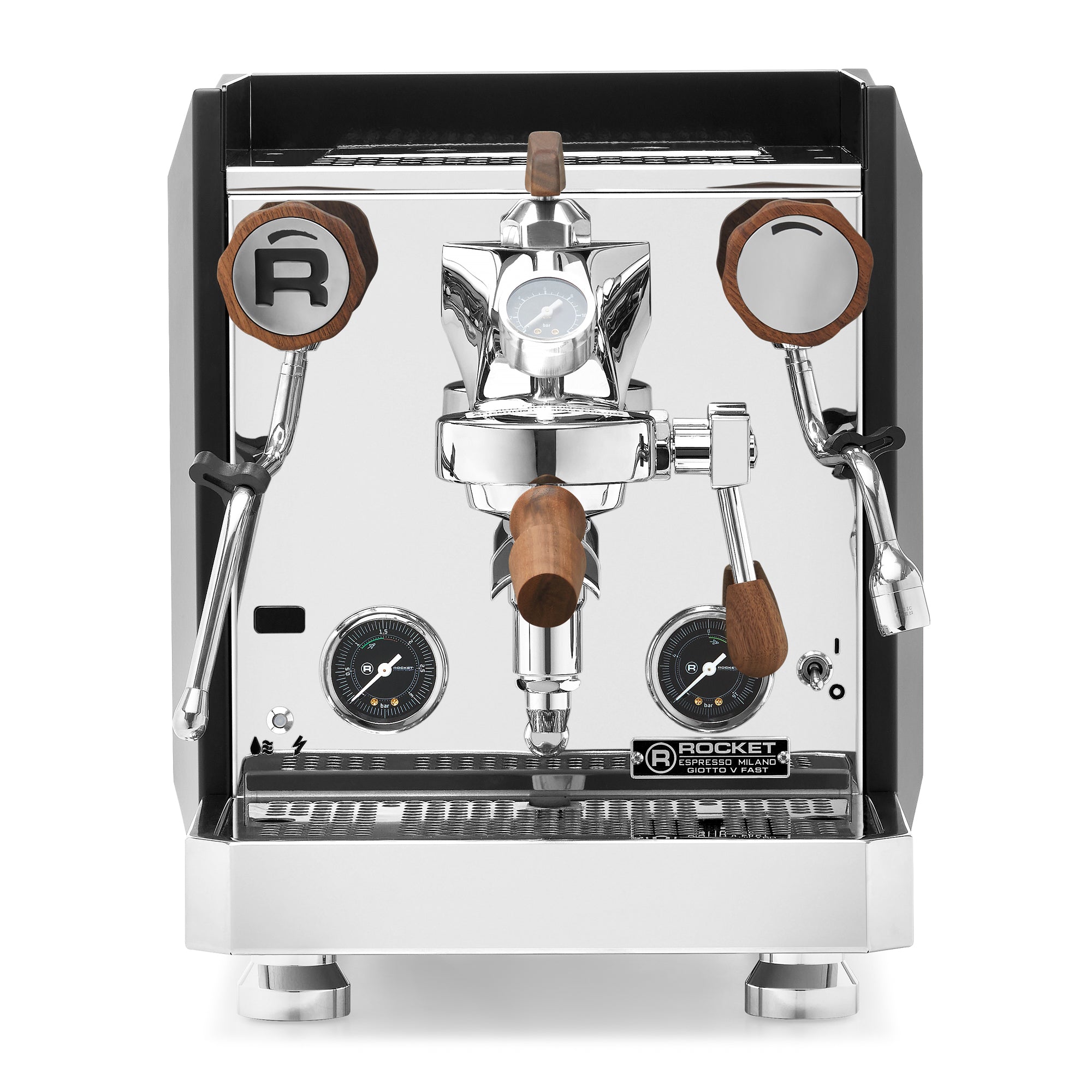 Rocket Espresso Giotto FAST V Espresso Machine – Black / Walnut / Flow Paddle
