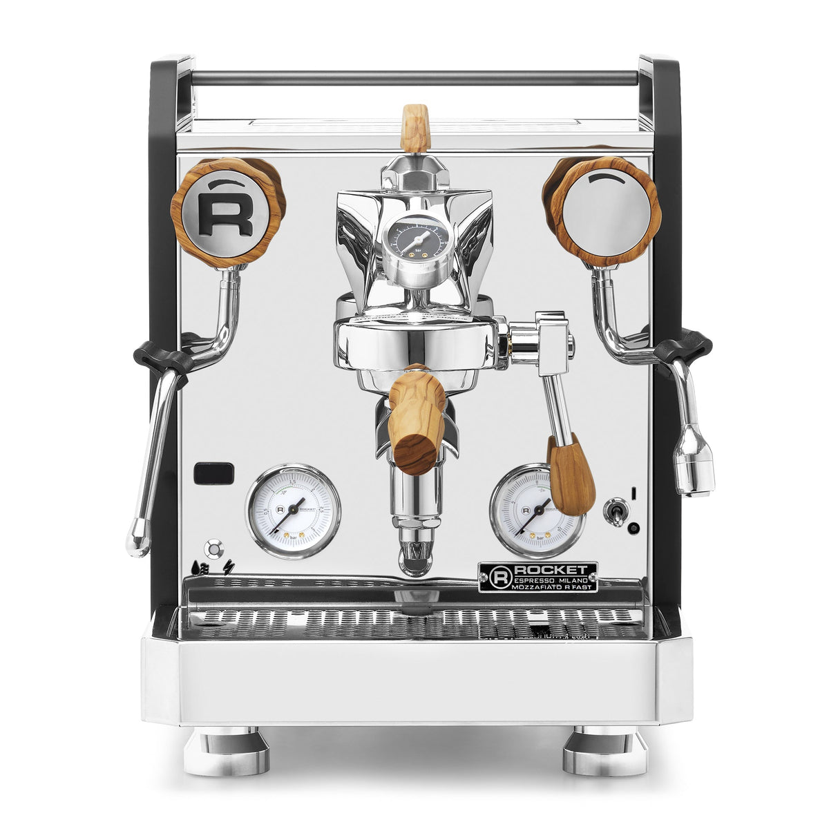 Rocket Espresso Mozzafiato FAST R Espresso Machine – Black / Olive Wood / Flow Paddle