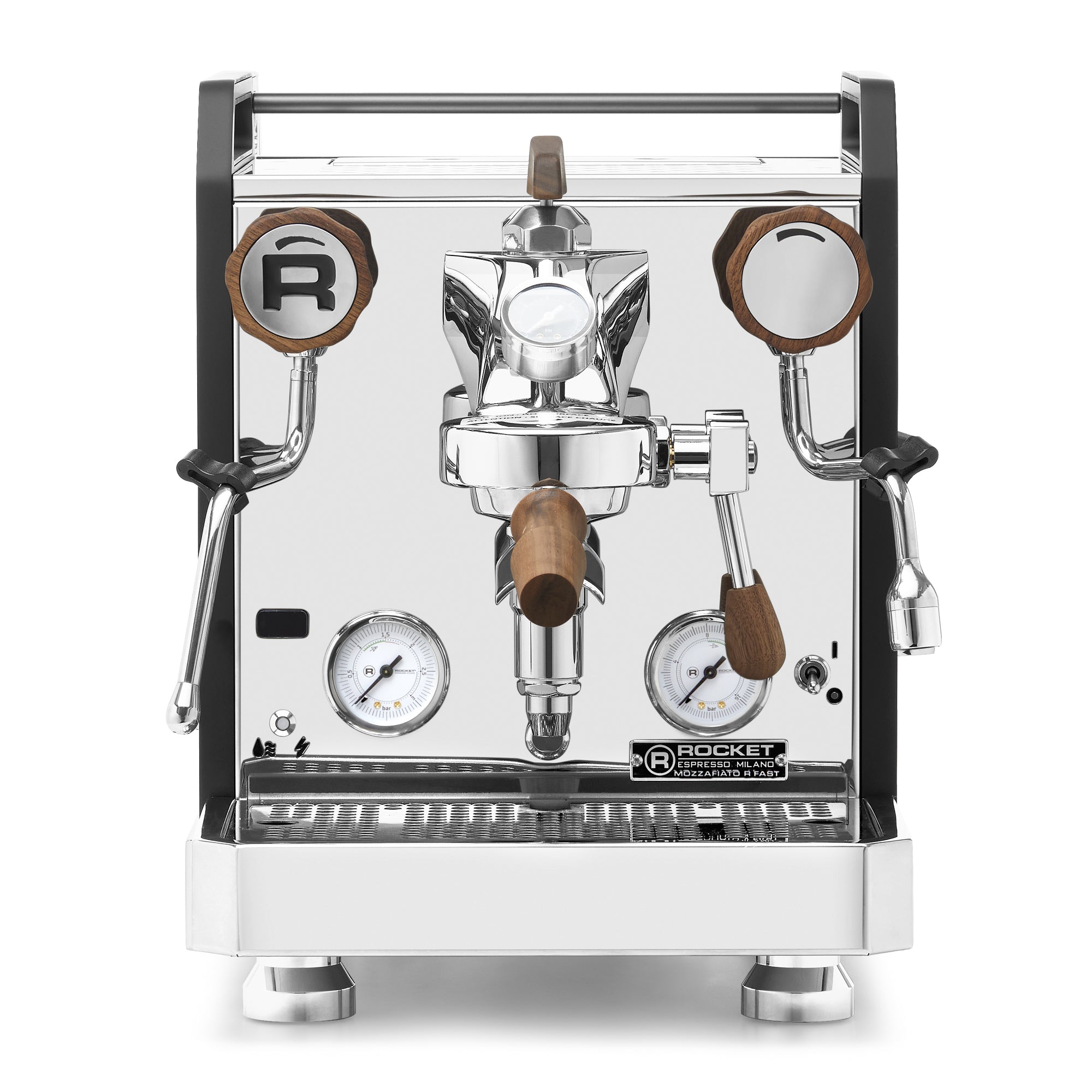 Rocket Espresso Mozzafiato FAST R Espresso Machine – Black / Walnut / Flow Paddle