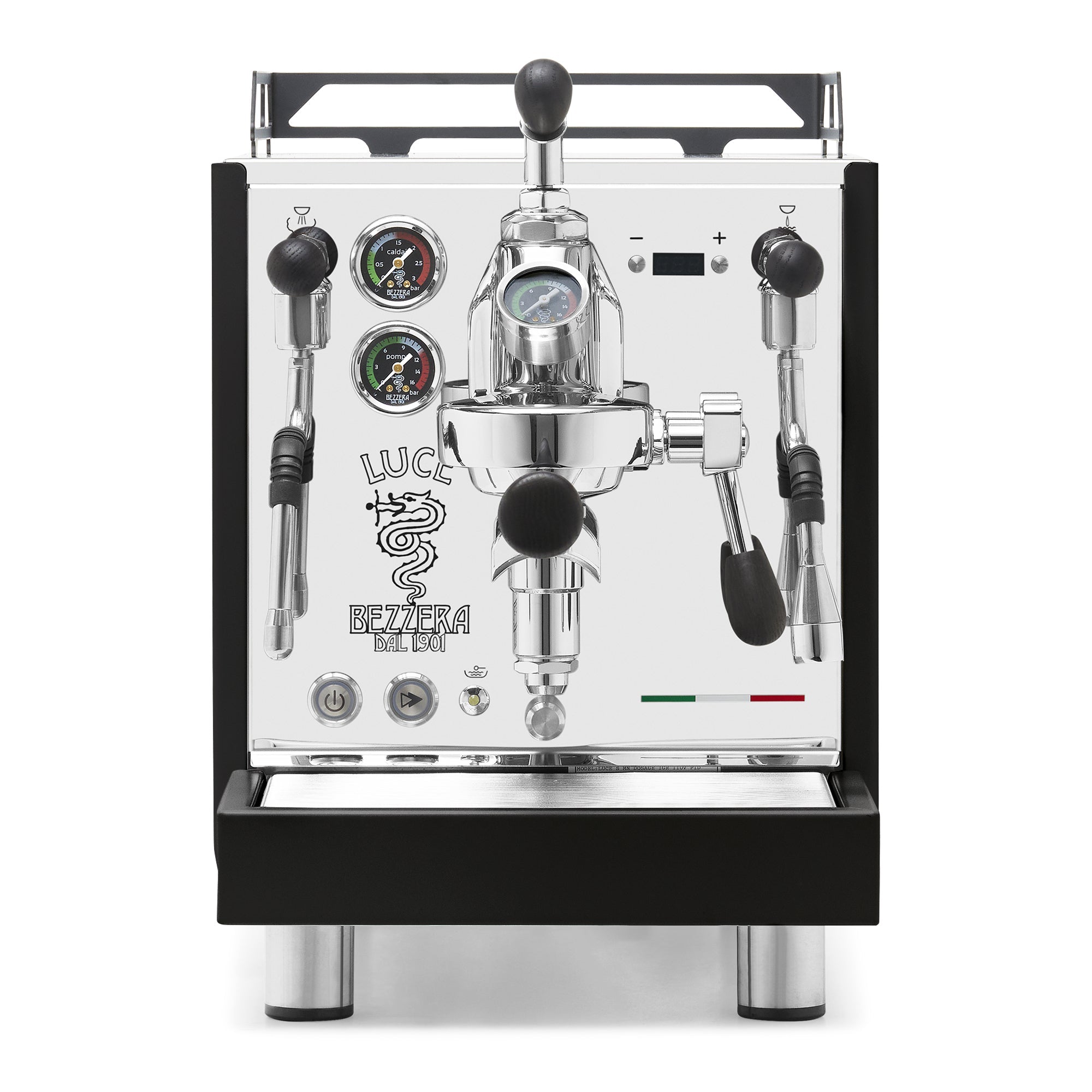 Bezzera LUCE S PID Fast Heating Espresso Machine – Black / Blackened Oak / Flow Control