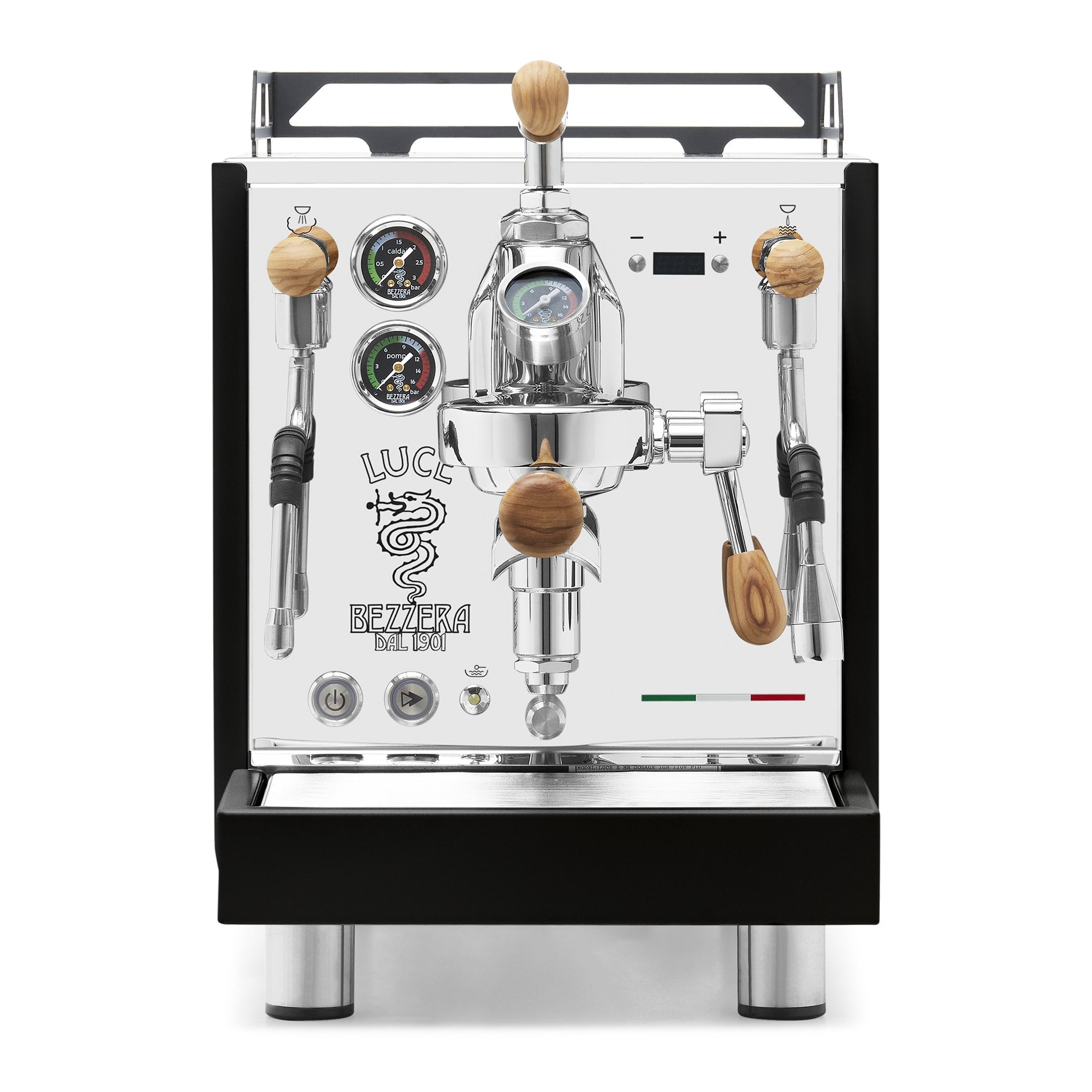 Bezzera LUCE S PID Fast Heating Espresso Machine – Black / Olive Wood / Flow Control