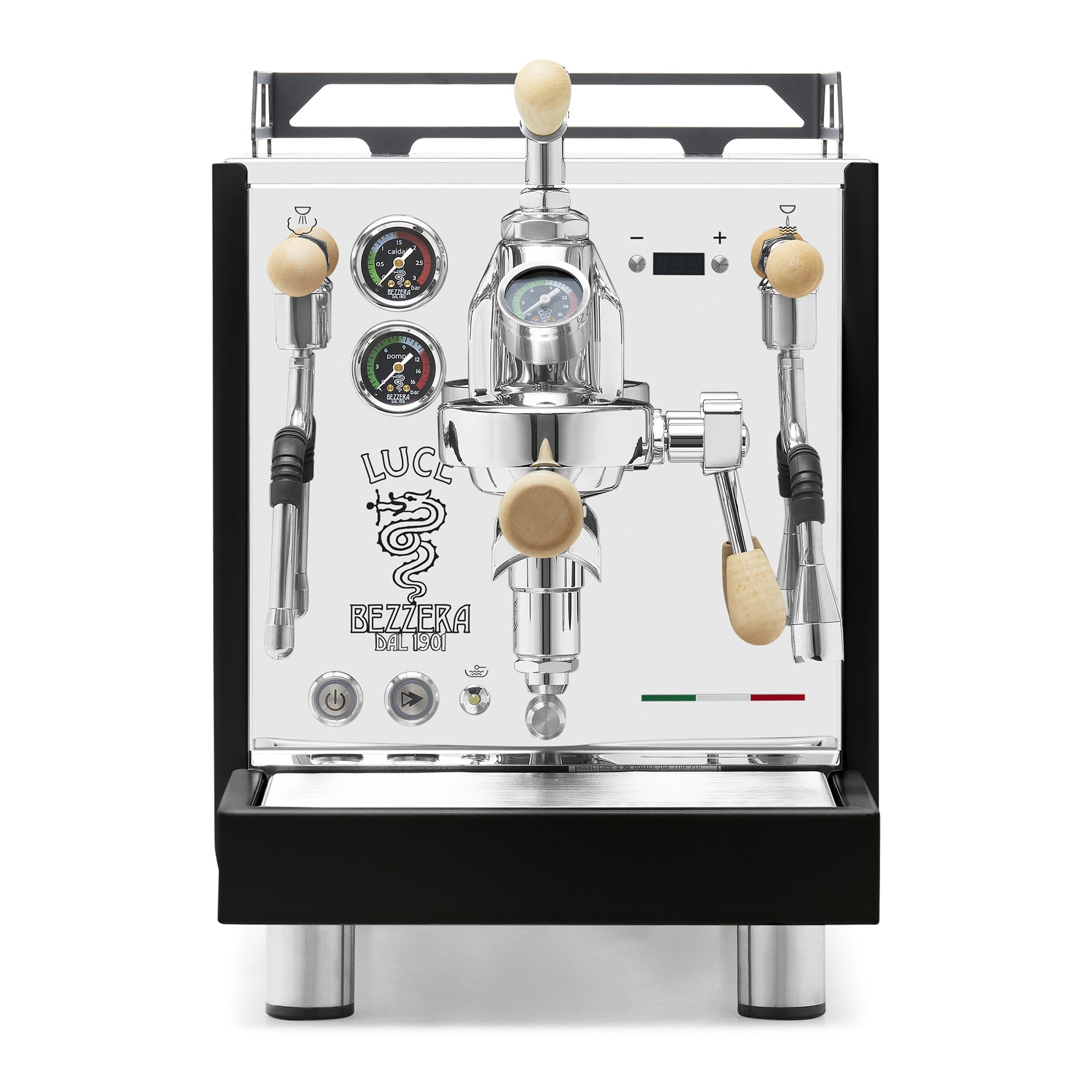 Bezzera LUCE S PID Fast Heating Espresso Machine – Black / Tiger Maple / Flow Control