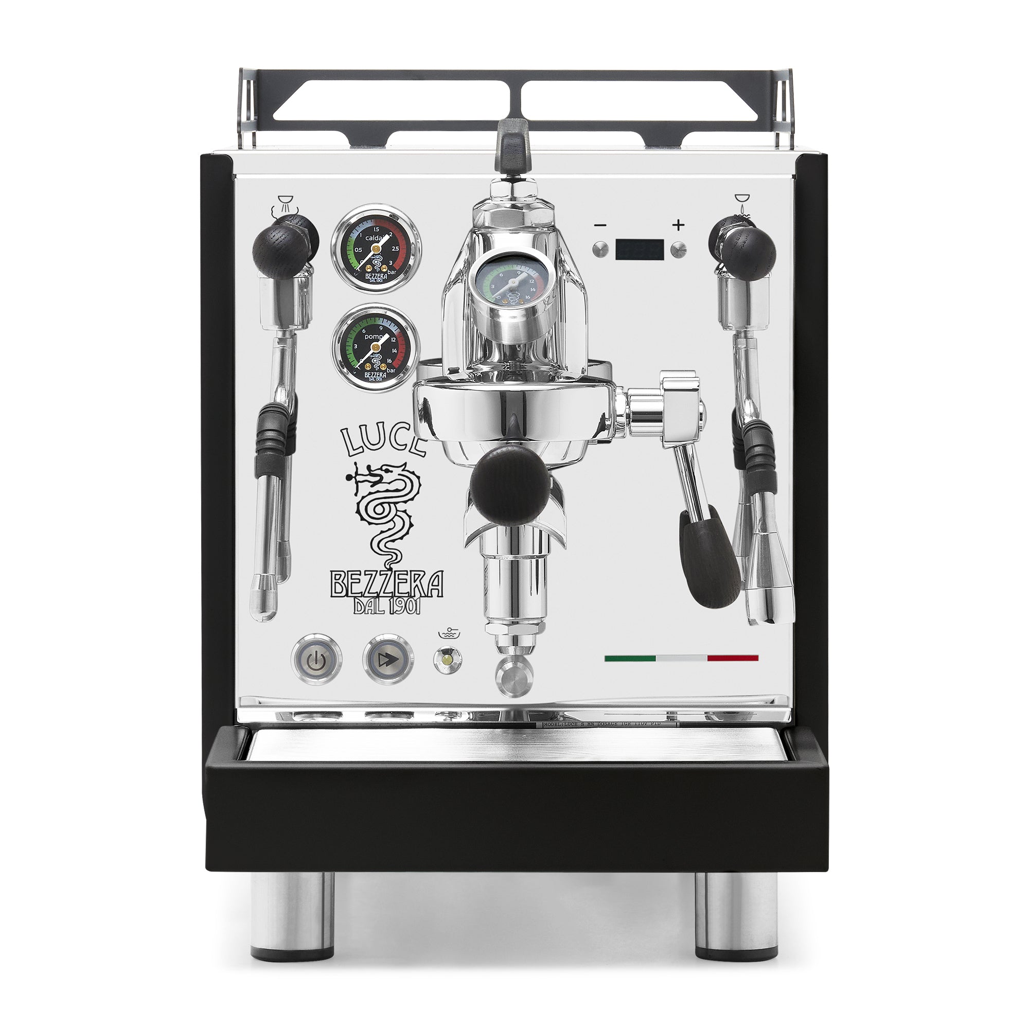 Bezzera LUCE S PID Fast Heating Espresso Machine – Black / Blackened Oak / Flow Paddle
