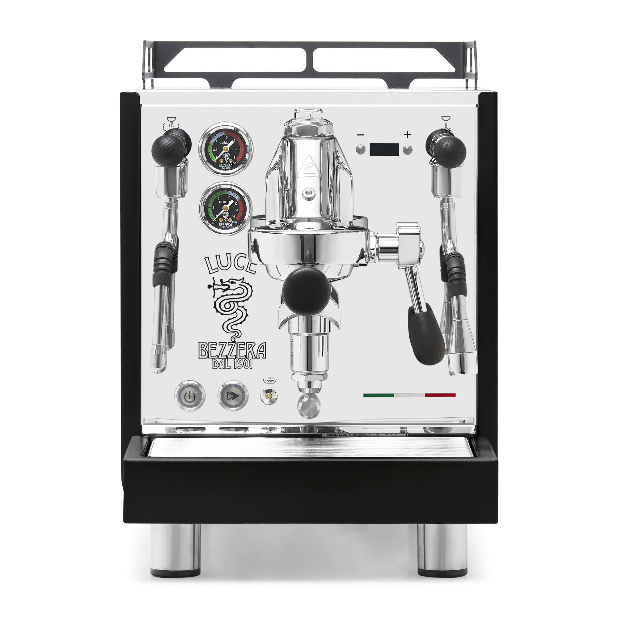 Bezzera LUCE S PID Fast Heating Espresso Machine – Black / Blackened Oak / No Flow Control