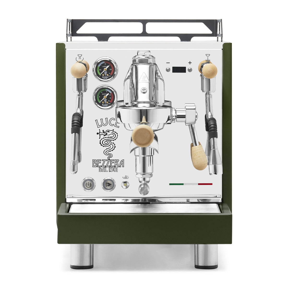 Bezzera LUCE S PID Fast Heating Espresso Machine – Green / Tiger Maple / No Flow Control