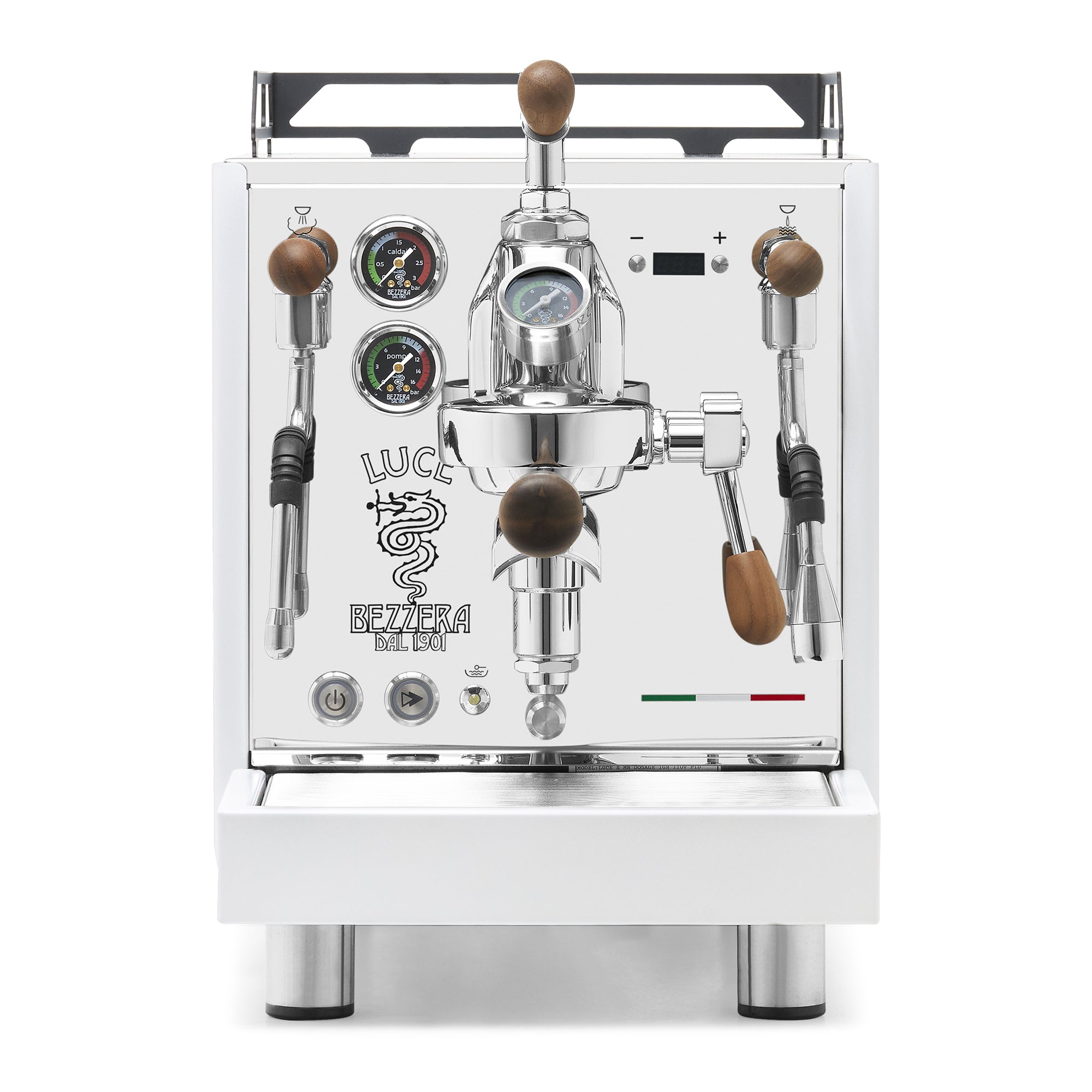 Bezzera LUCE S PID Fast Heating Espresso Machine – Polished Steel / Walnut / Flow Control