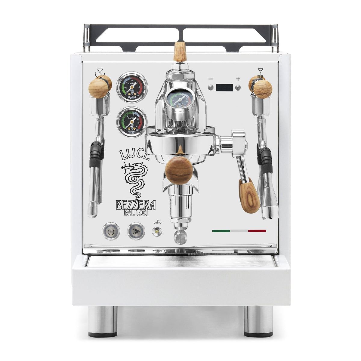 Bezzera LUCE S PID Fast Heating Espresso Machine – Polished Steel / Olive Wood / Flow Paddle