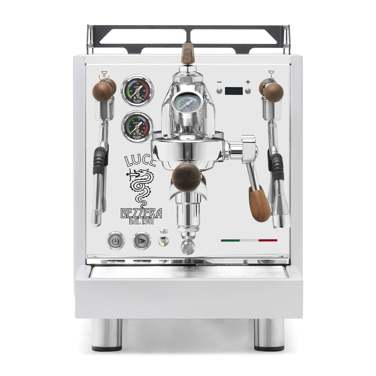 Bezzera LUCE S PID Fast Heating Espresso Machine – Polished Steel / Walnut / Flow Paddle