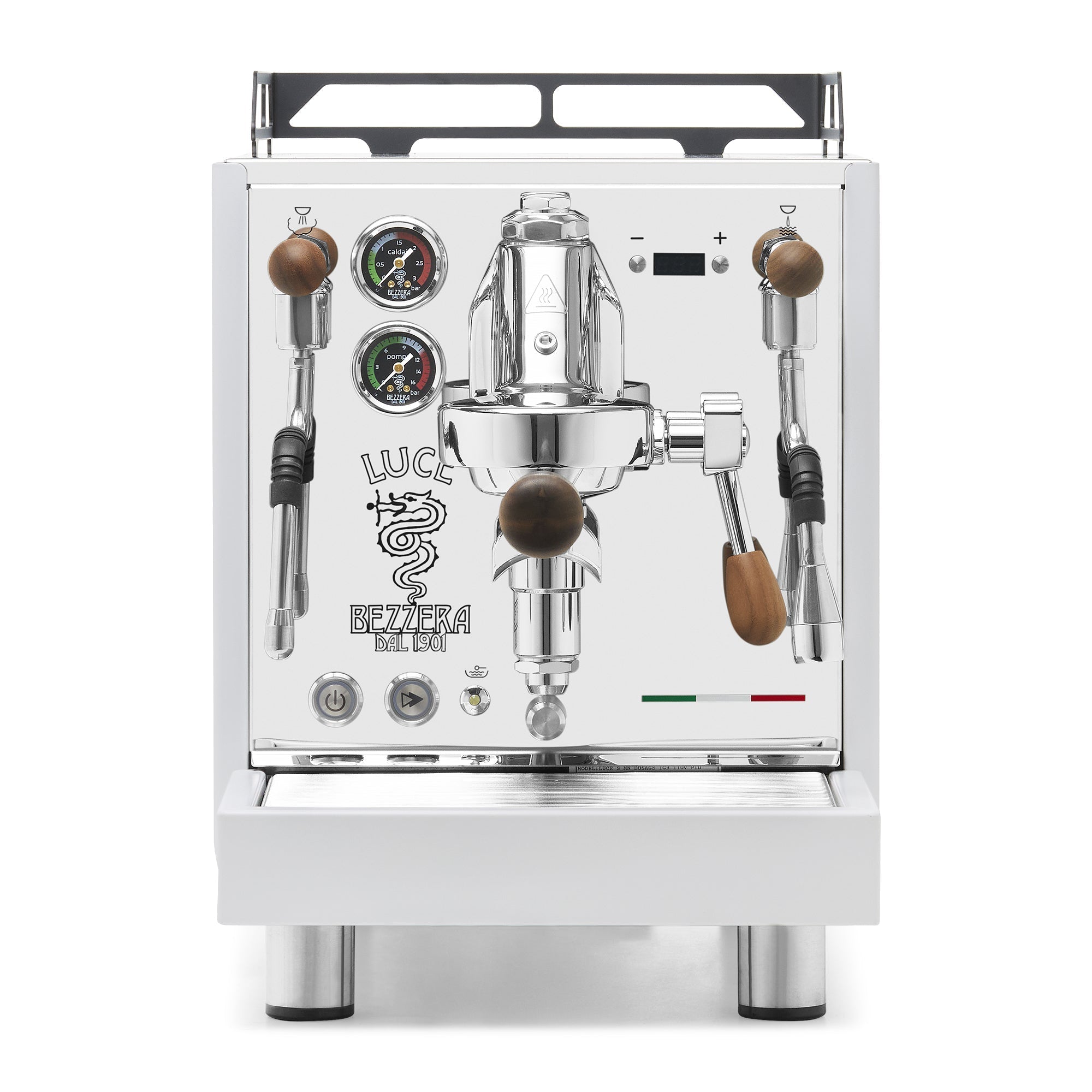 Bezzera LUCE S PID Fast Heating Espresso Machine – Polished Steel / Walnut / No Flow Control
