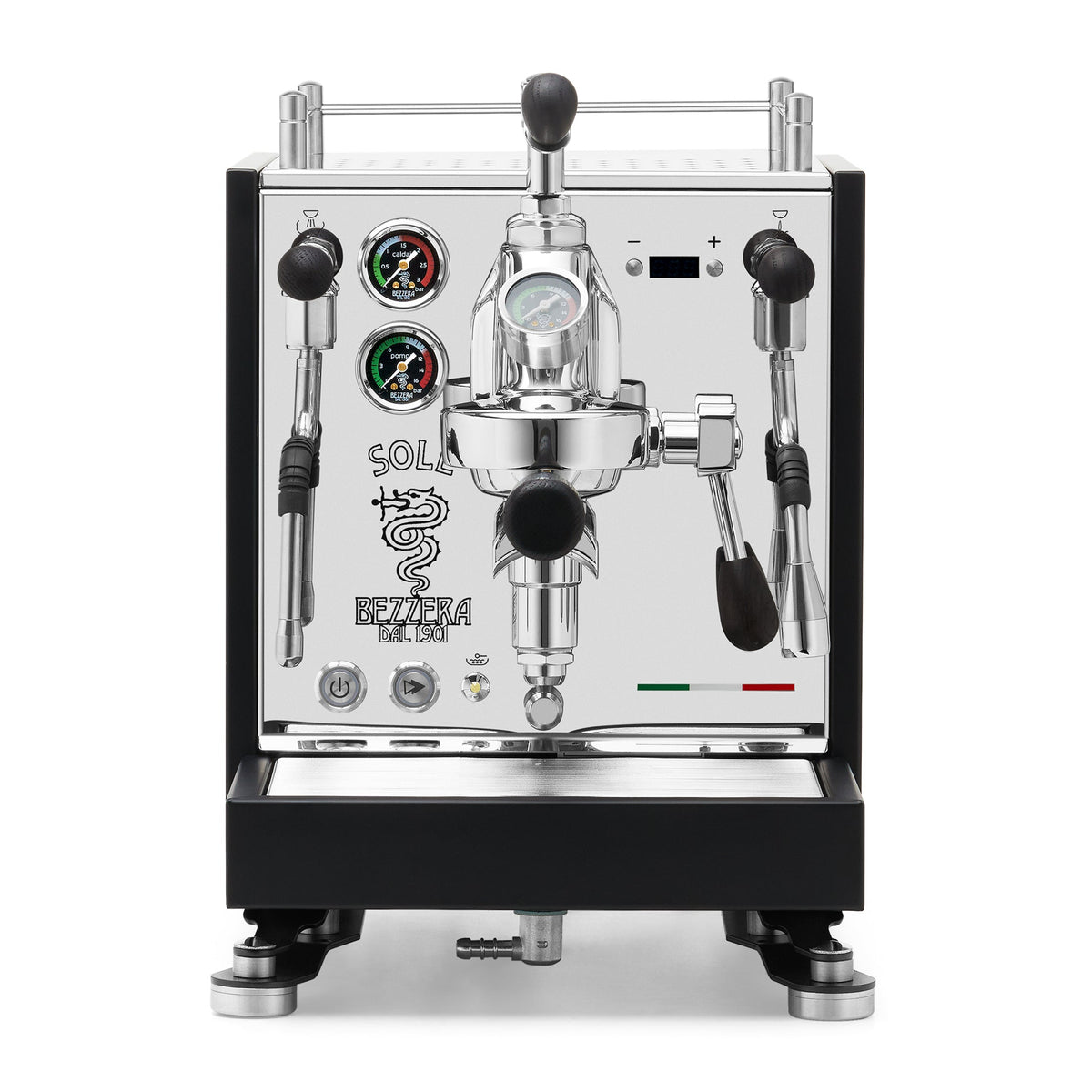 Bezzera SOLE Fast Heating Espresso Machine – Matte Black / Blackened Oak / Flow Control