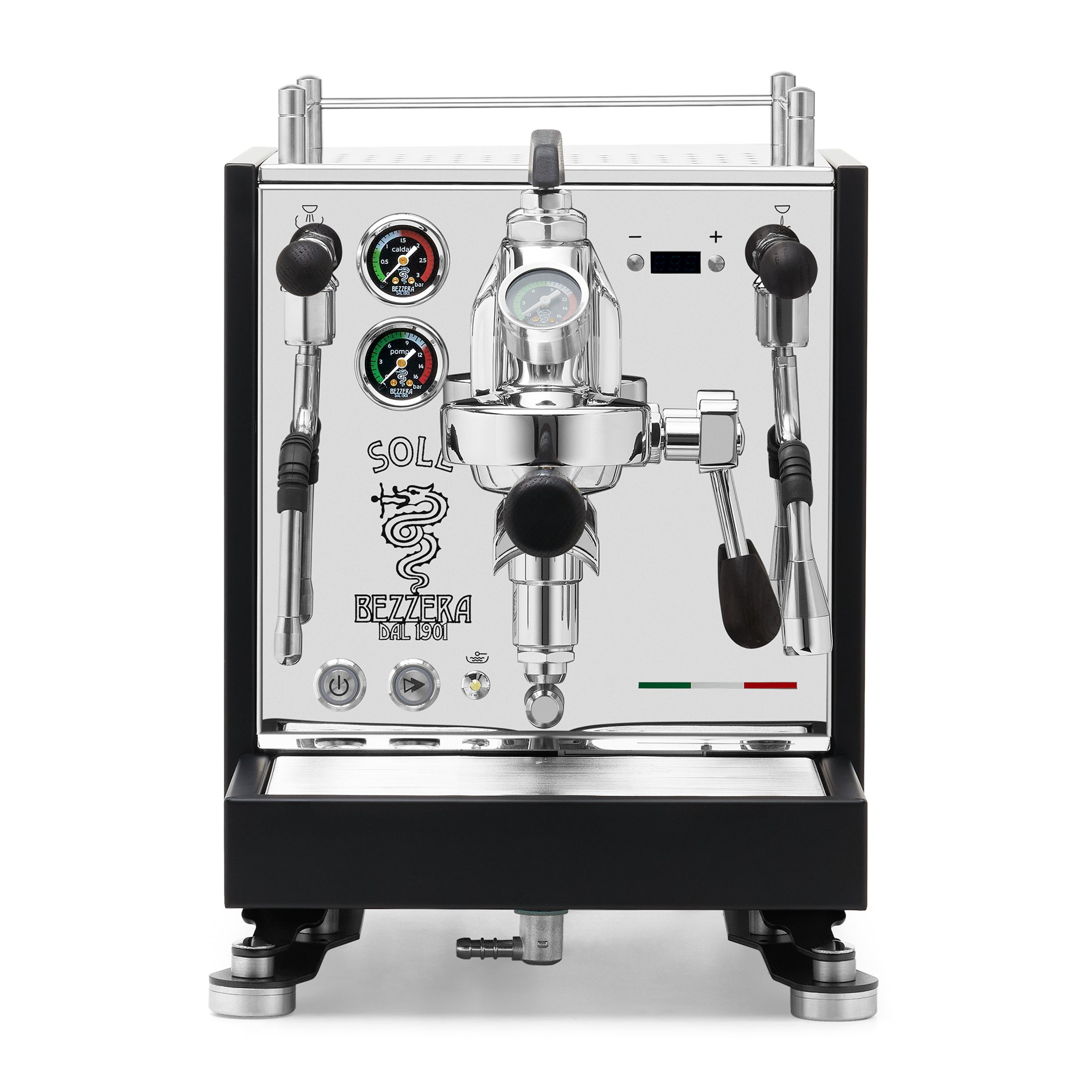 Bezzera SOLE Fast Heating Espresso Machine – Matte Black / Blackened Oak / Flow Paddle