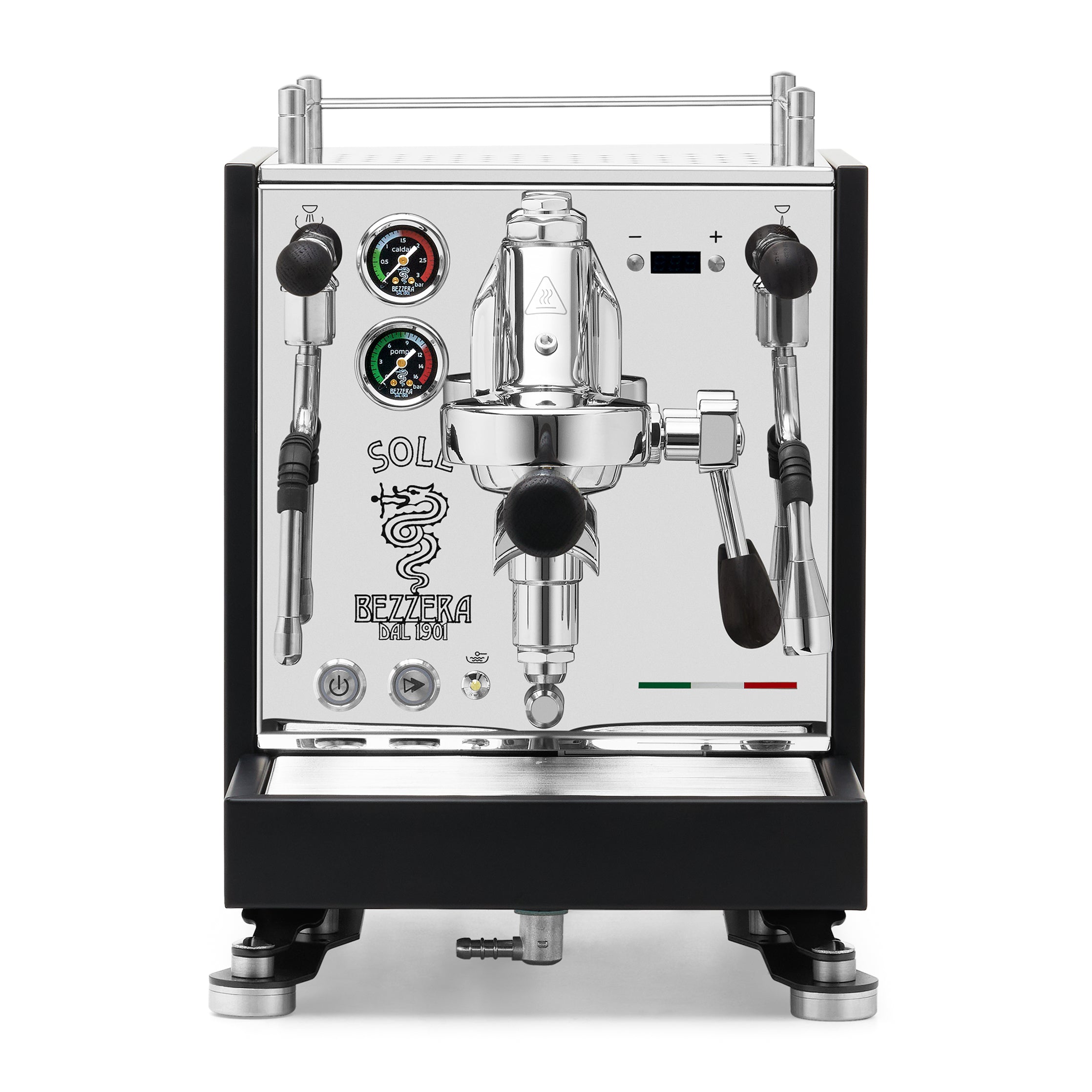 Bezzera SOLE Fast Heating Espresso Machine – Matte Black / Blackened Oak / No Flow Control