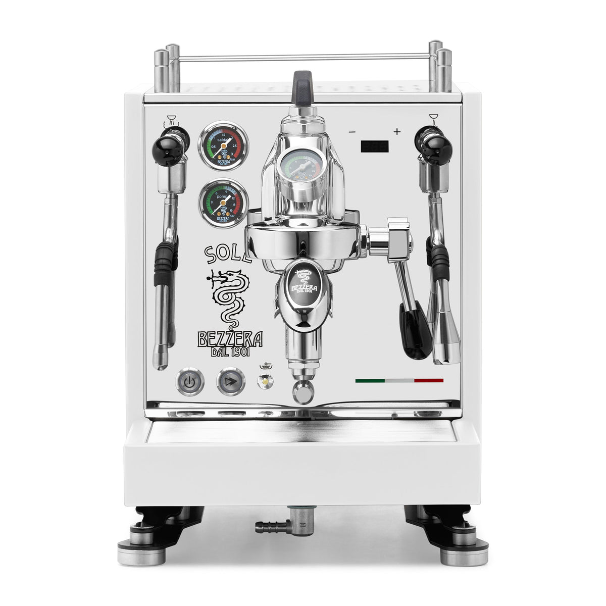 Bezzera SOLE Fast Heating Espresso Machine – Matte White / No Accents / Flow Paddle