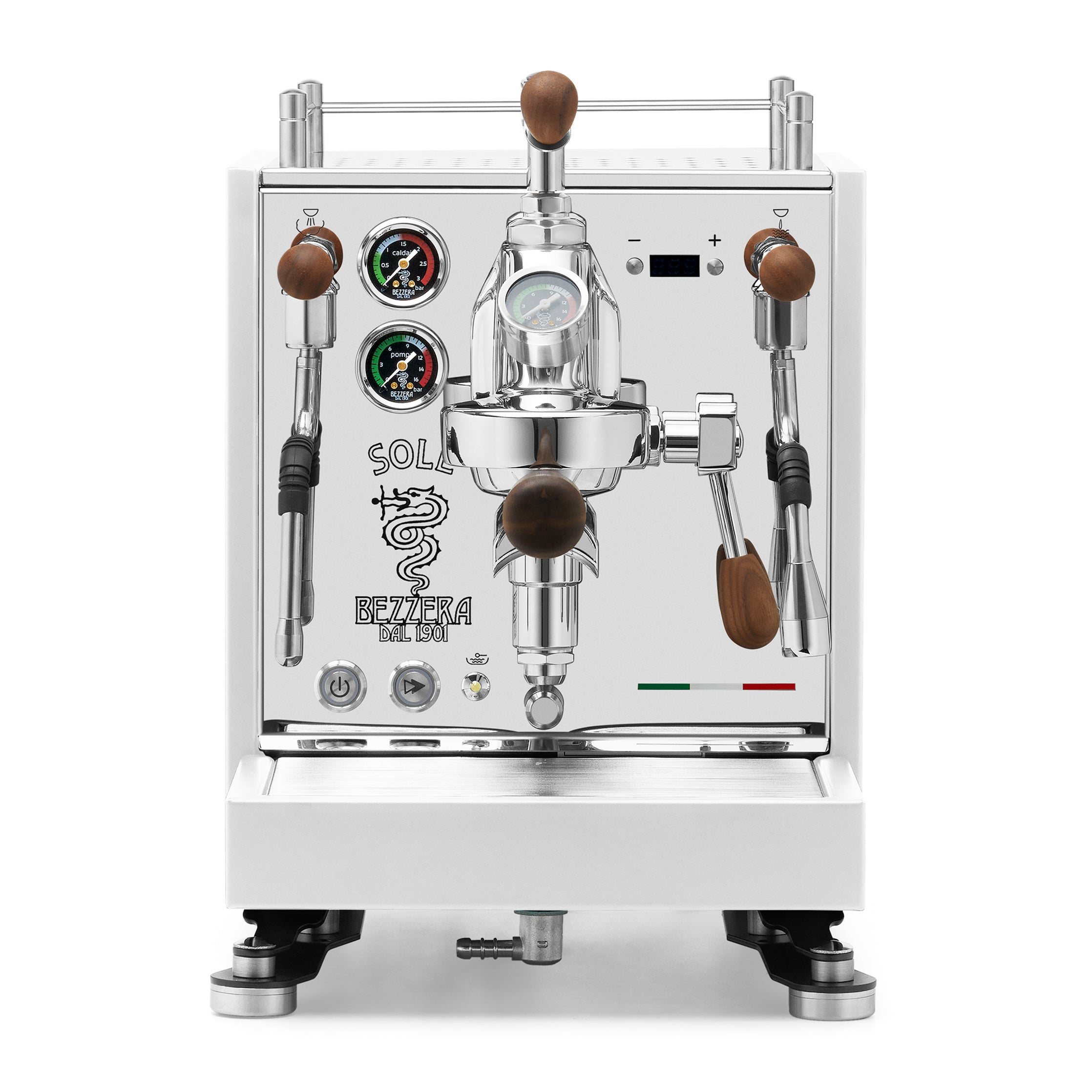 Bezzera SOLE Fast Heating Espresso Machine – Stainless Steel / Walnut / Flow Control
