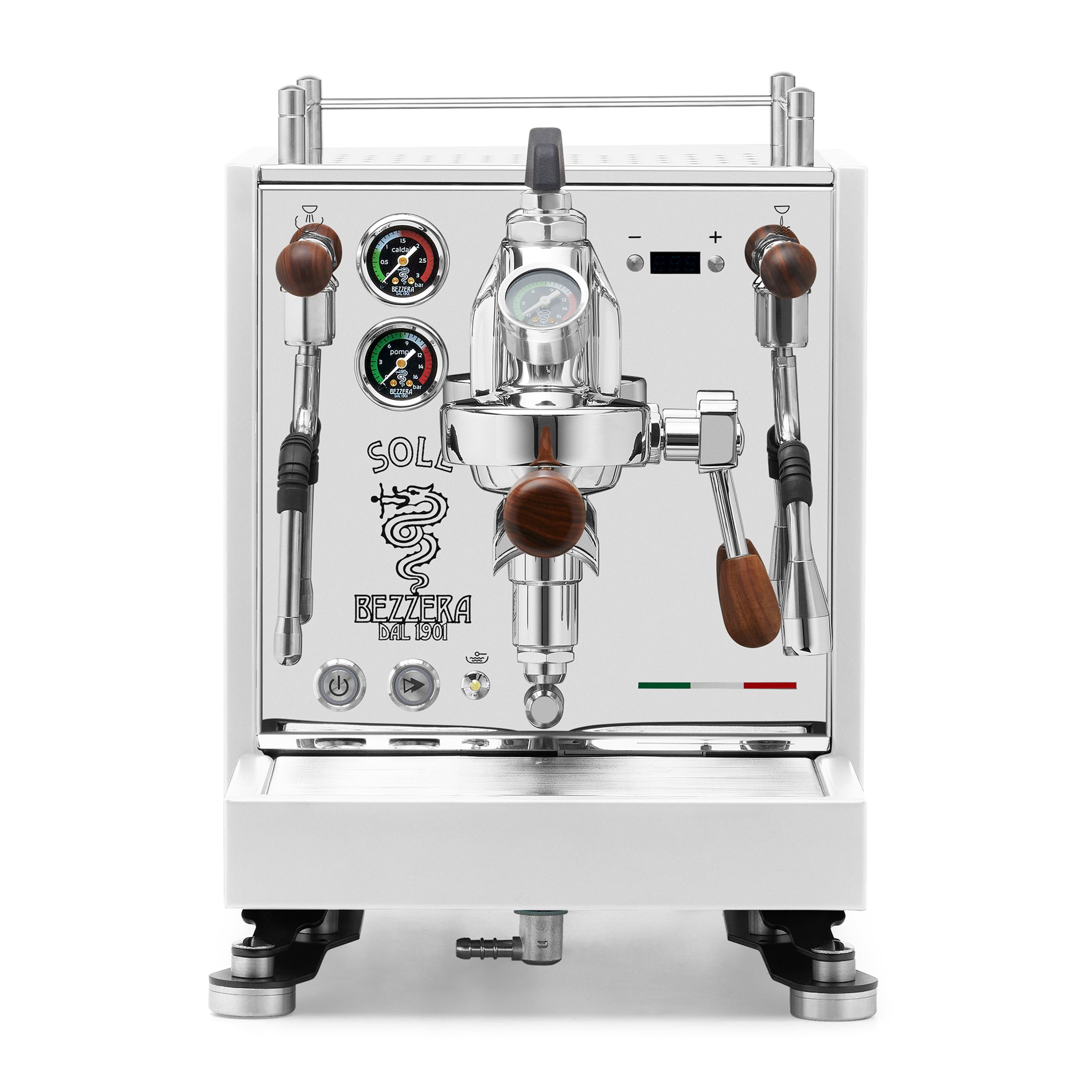 Bezzera SOLE Fast Heating Espresso Machine – Stainless Steel / Rosewood / Flow Paddle