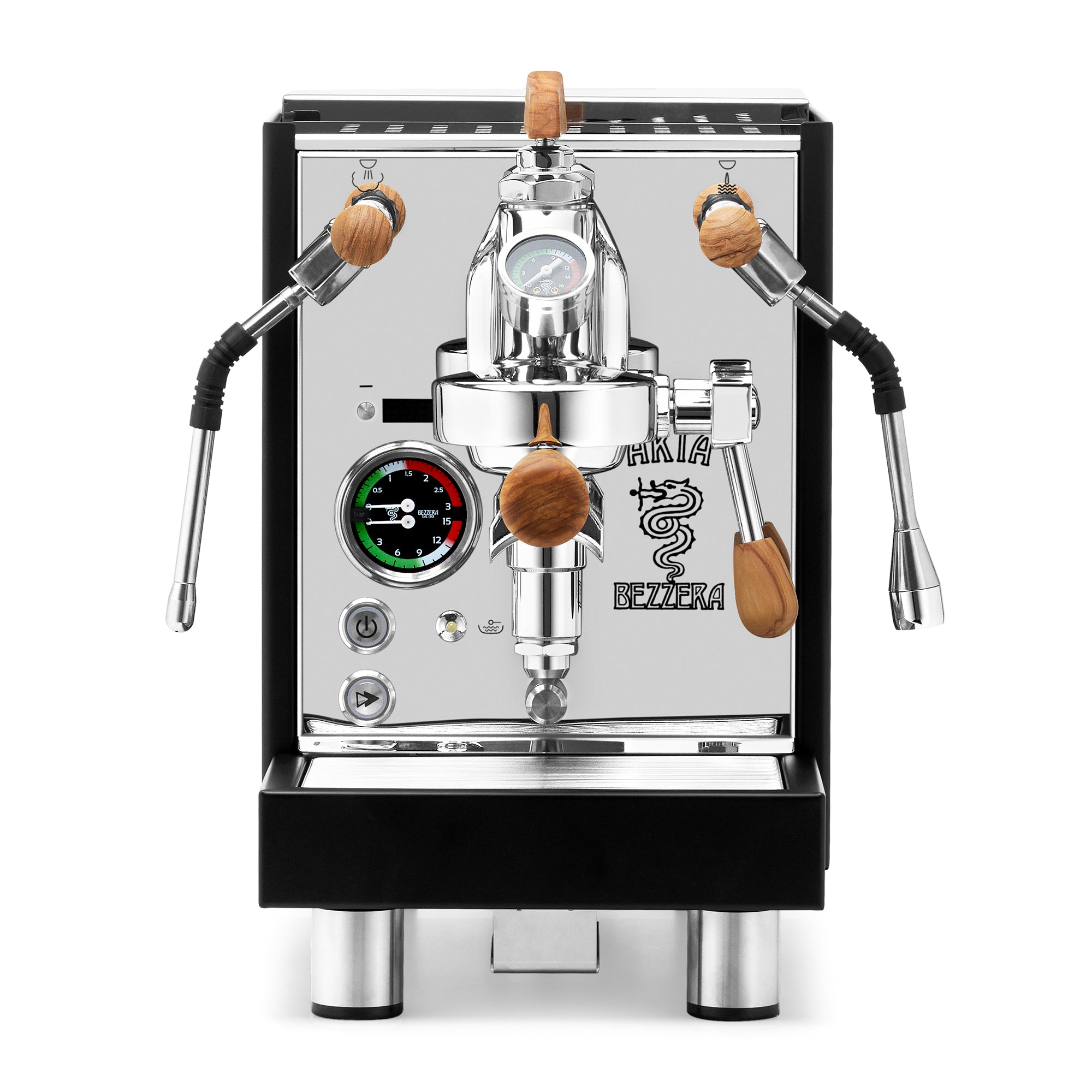 Bezzera Aria PID Fast Heating Espresso Machine – Black / Olive Wood / Flow Paddle
