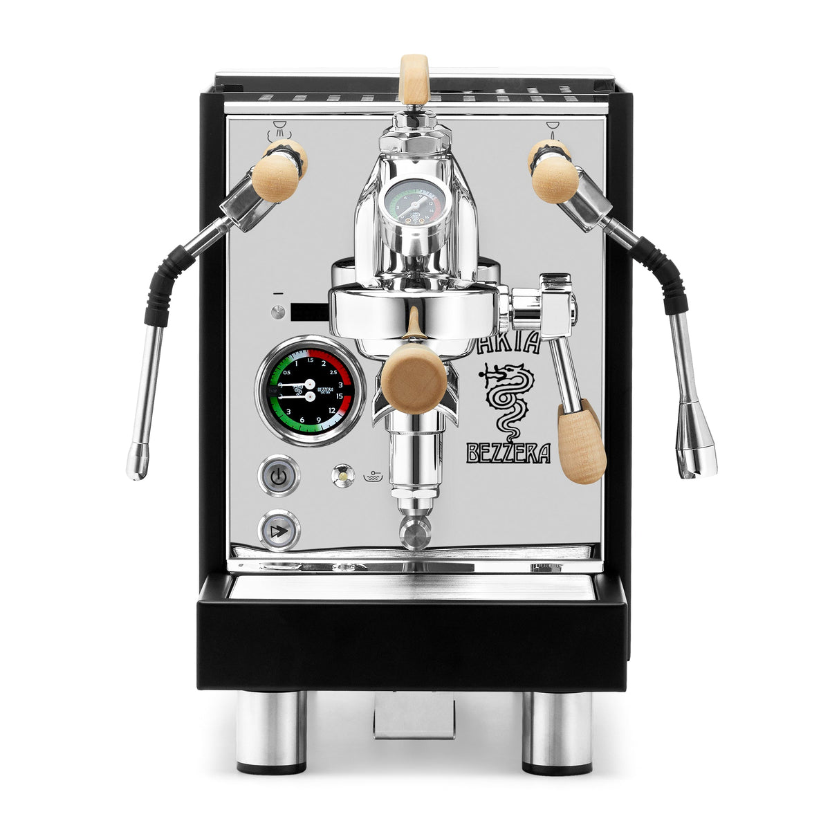 Bezzera Aria PID Fast Heating Espresso Machine – Black / Tiger Maple / Flow Paddle