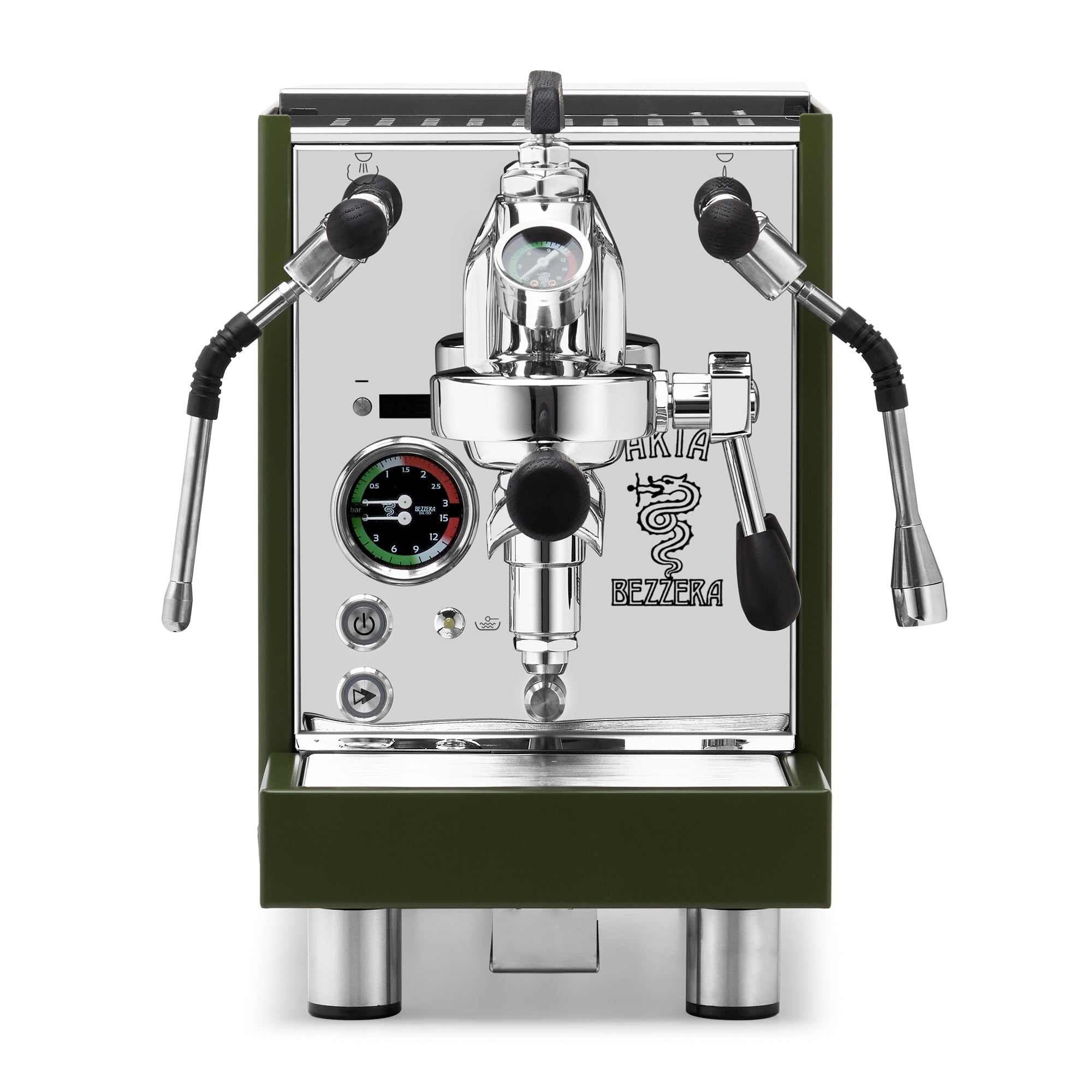 Bezzera Aria PID Fast Heating Espresso Machine – Green / Blackened Oak / Flow Paddle