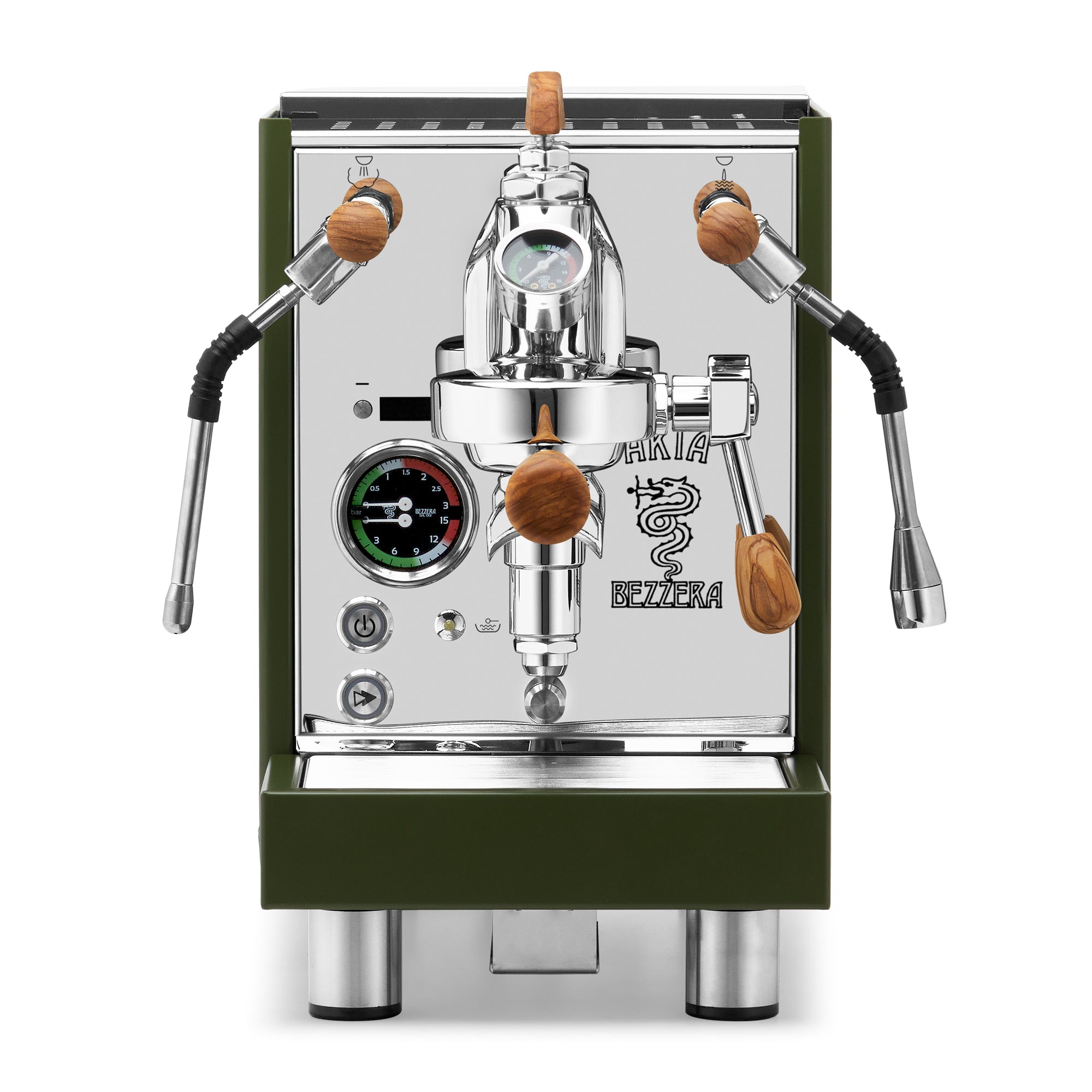 Bezzera Aria PID Fast Heating Espresso Machine – Green / Olive Wood / Flow Paddle